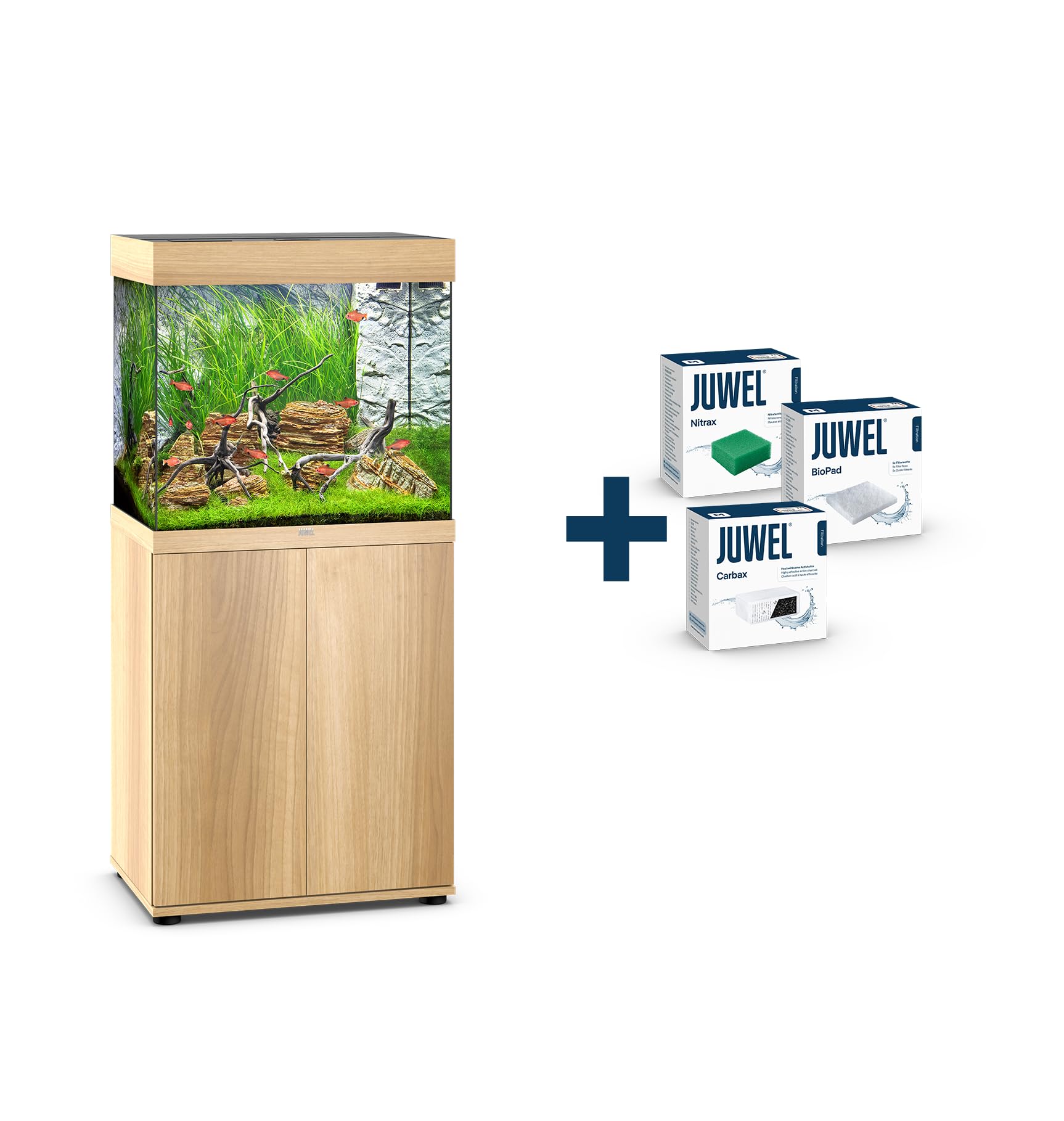 JUWEL Aquarium Lido 120 Kombination helles Holz Premium-Bundle