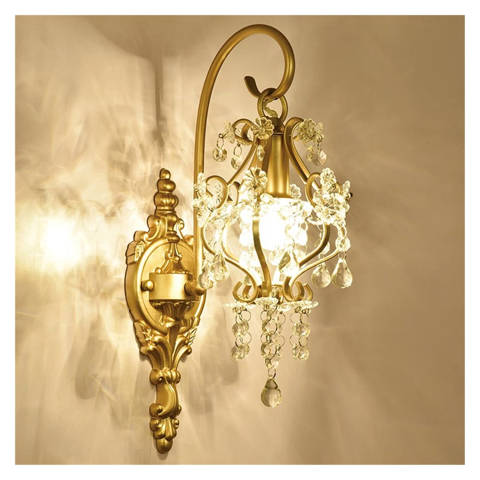 VDOQTLJT Wall lamp Copper Lamp Bedroom Bedside Double Head Staircase Aisle Lights American Living Room Decorations Background Light Sconce(B2light,WarmWhite)