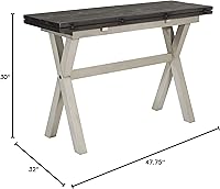 Vista 13 de OSP Home Furnishings Kristen Flip-Top Expanding Desk to Dining Table, Charcoal Finish acabado gris oscuro