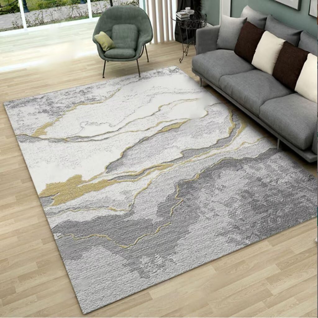 Tapis de salon lavable antidérapant gris 80x140 pour entrée couloir