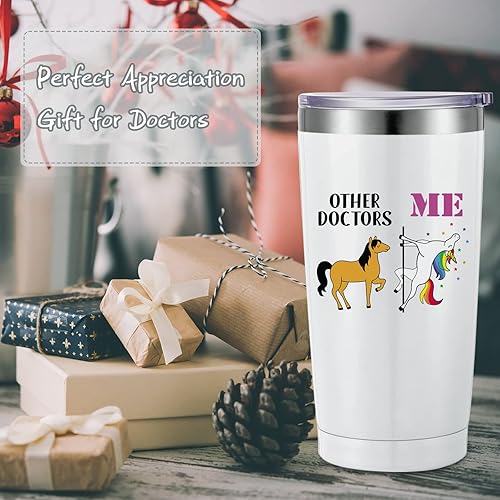 Miniatura 3 de Christmas Doctors Gifts - Vaso de 20 onzas de acero inoxidable sellado al vacío, taza de café de unicornio, regalo de cumpleaños de dentista, vaso