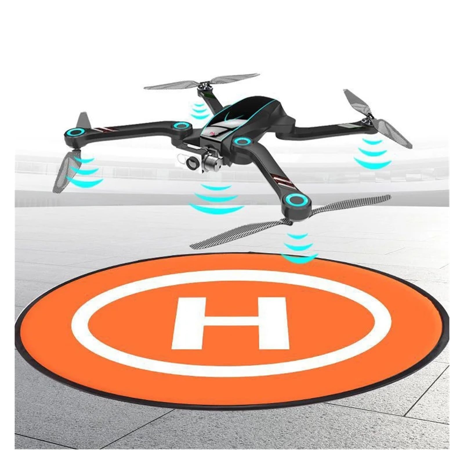 Składana podkładka do lądowania drona, wodoodporna przenośna lądowisko RC z torbą do przechowywania i 3 gwoździami do quadcoptera do DJI