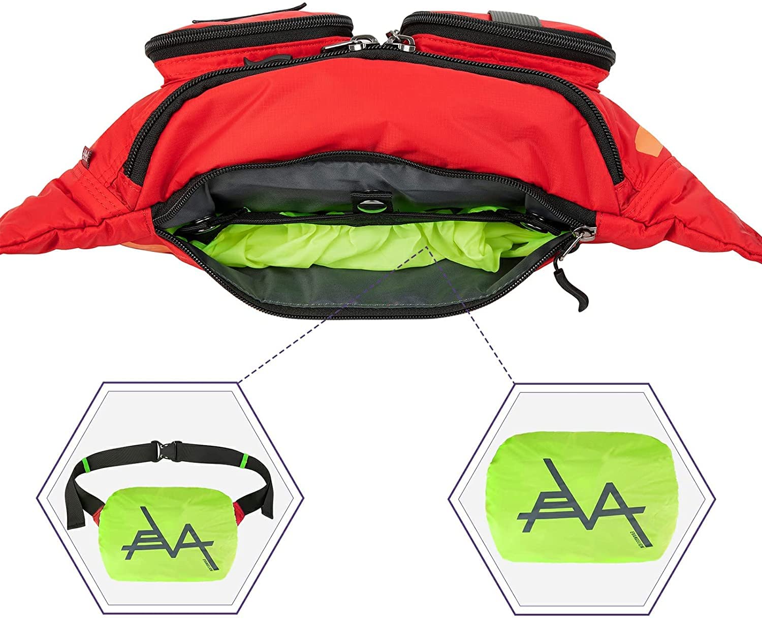 FIREFIRST x RADIO EVA - Evangelion Marsupi Sportivi Borse a Spalla | Collaborazione Ufficiale Eva;Accessorio Cosplay Indispensabile;Ideale Per Scuola, Gite, Viaggi
