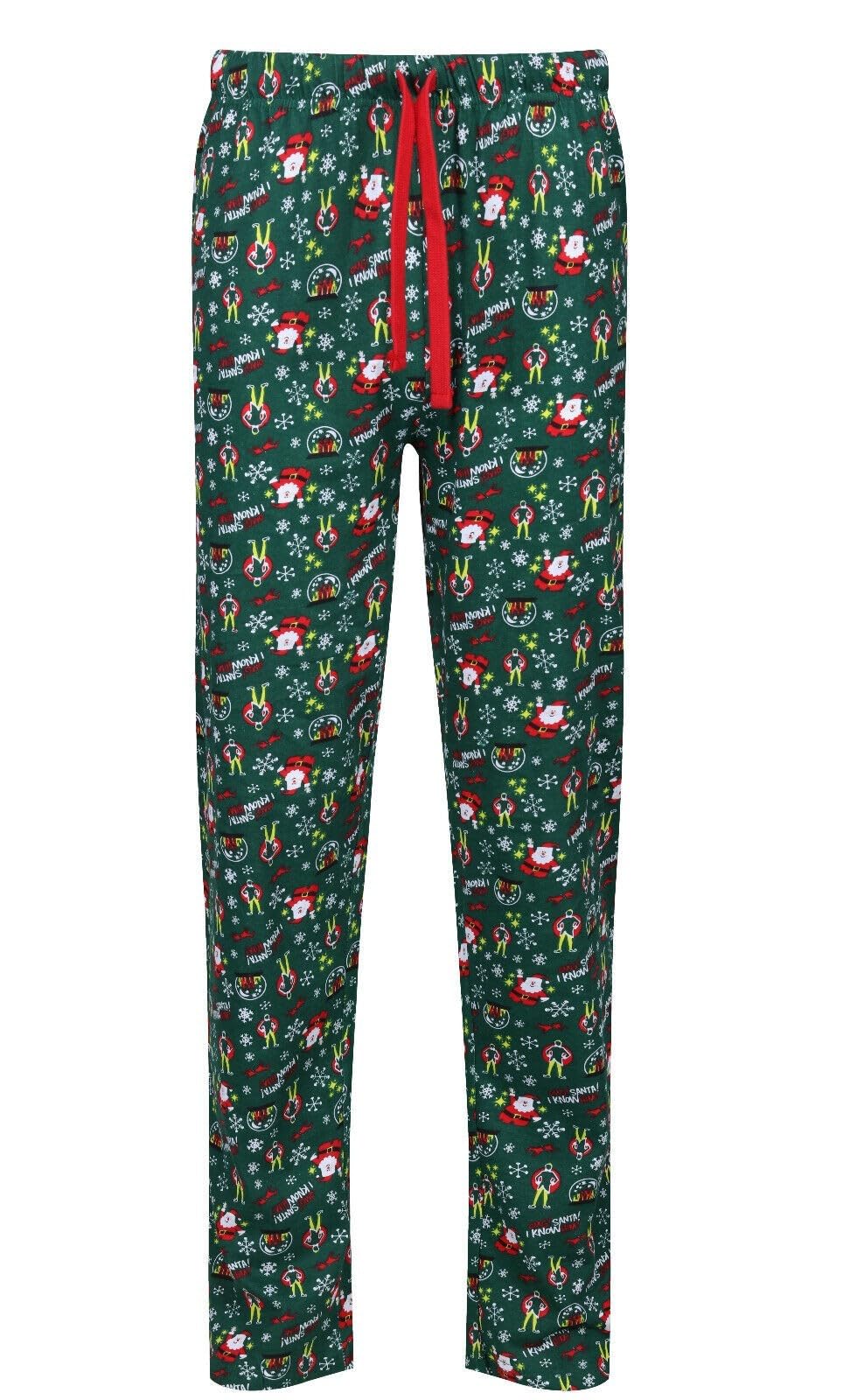 Ex Uk Store Men's Bottoms - Elf Green Christmas Pyjama Bottoms Elf Xmas Pj Lounge Sleep Pants M To Xxl New (Green Xl)
