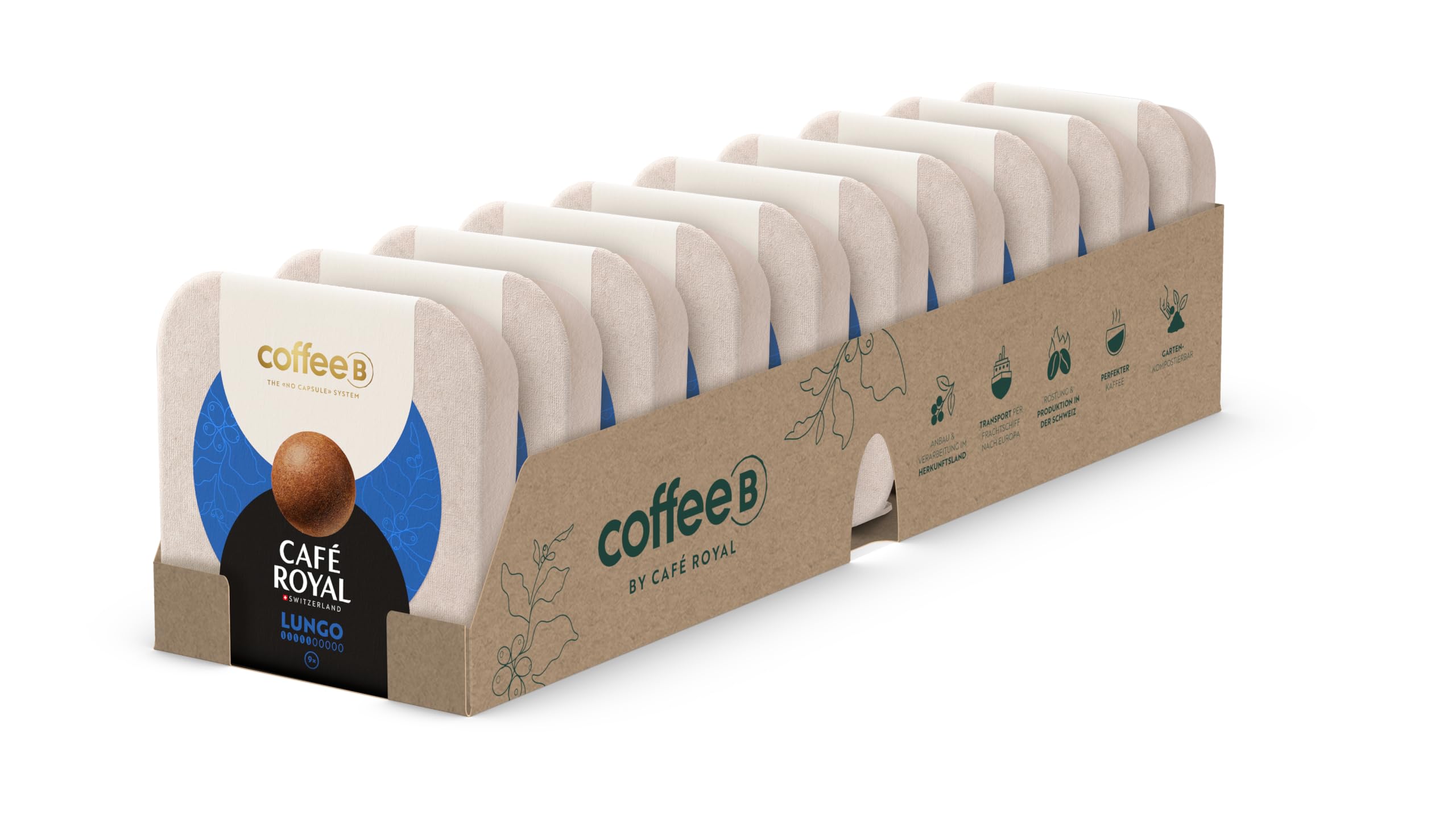 CoffeeB Bio By Café Royal · organic coffee balls · Espresso. Intensity