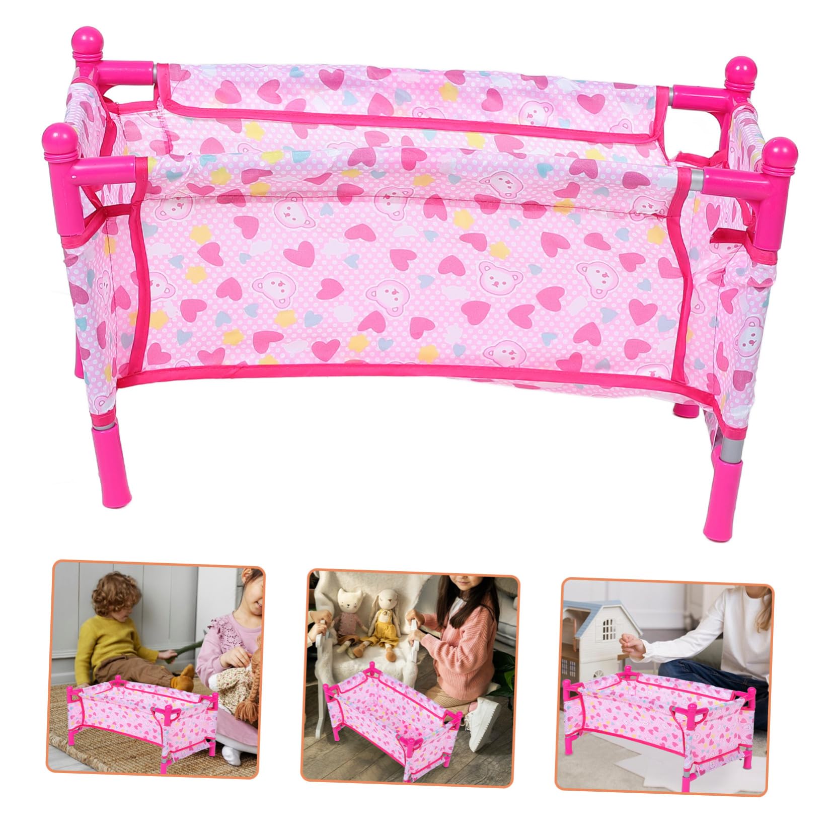 Cuna Pequeña para Muñecas Juguetes para Niños Litera En Miniatura Madera Color Natural Casa De Muñecas Accesorios Dormitorios En Miniatura Juguetes Creativos