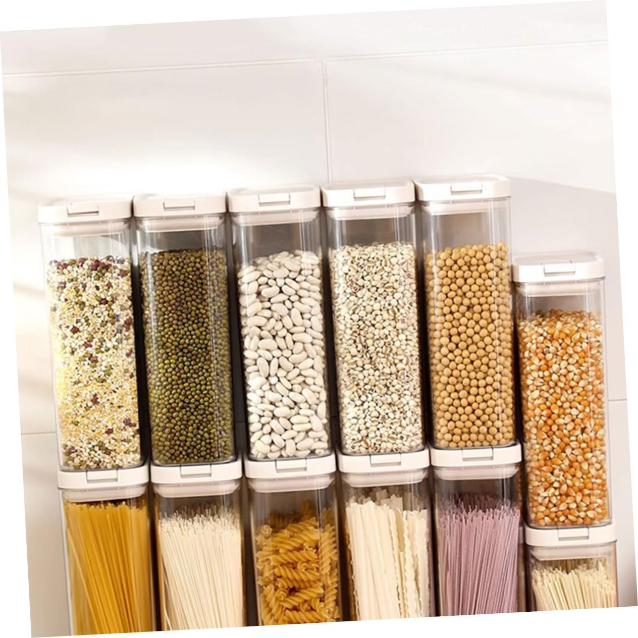 PRETYZOOM 5piezas Contenedor De Pasta Reutilizable Tapa Hermético y Transparente Para Espaguetis y Alimentos Secos Para Cocina y Almacenamiento Organizado