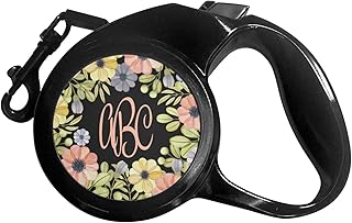 Boho Floral Retractable Dog Leash - Medium (Personalized)