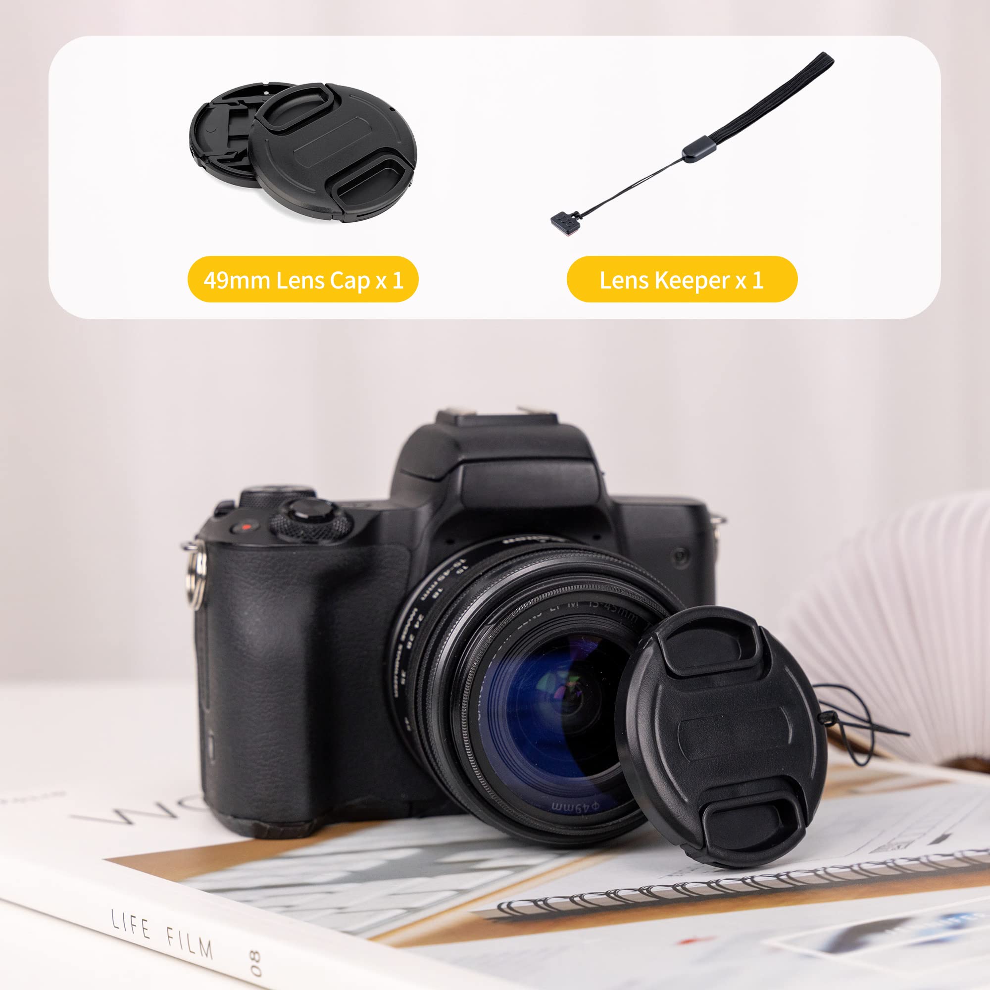 Amazon.com : 49mm Center Snap-on Lens Cap JJC Camera Front Lens