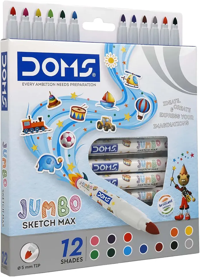 Doms JUMBO SKETCH MAX 12 SHADES |0.5 mm TIP |