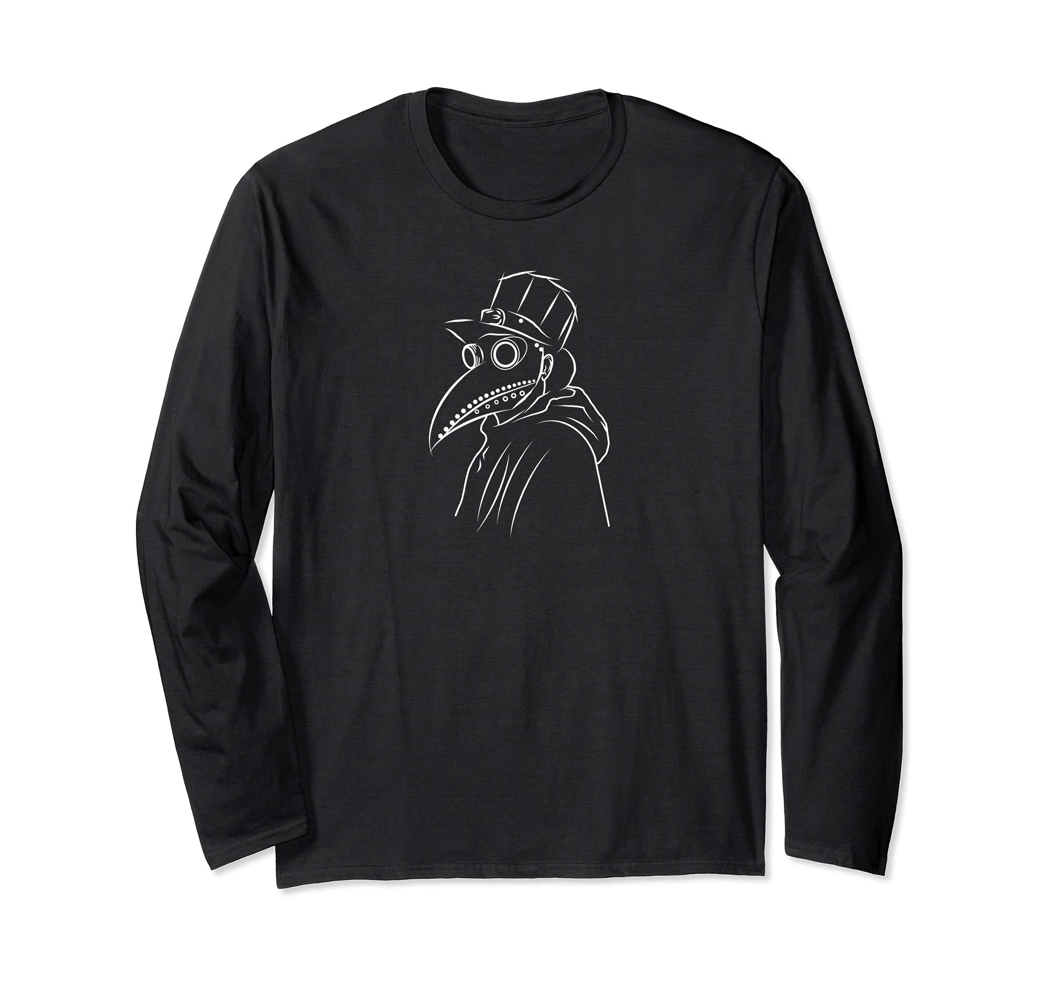 Plague doctor mask - Grunge Gothic Moon Occult fun Long Sleeve T-Shirt, Black