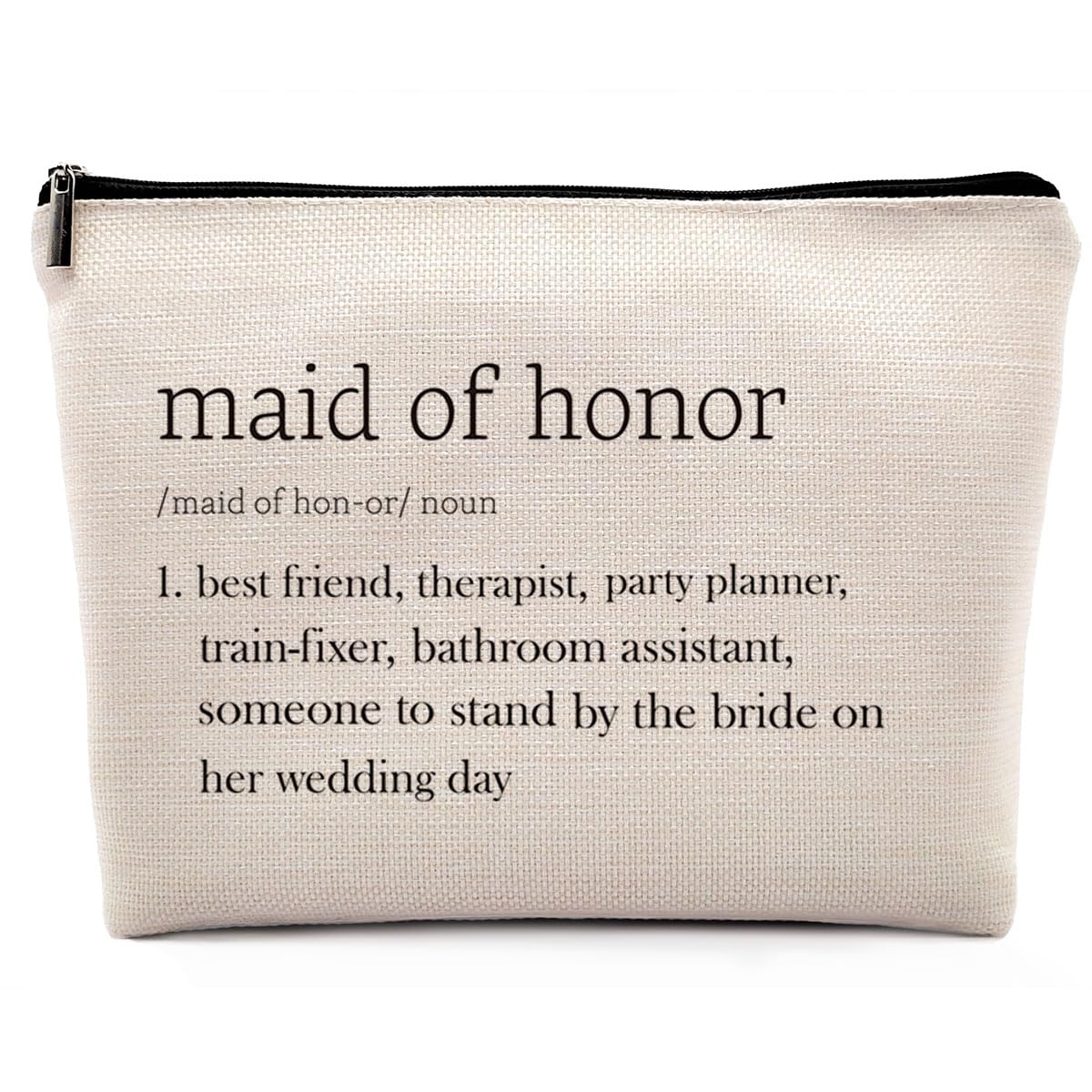 Dwept Maid of Honor Definition Cosmetic Bag, Bridesmaid Proposal Gifts, Maid of Honor Proposal Makeup Bag for Purse, Bridal Shower Party Gifts for