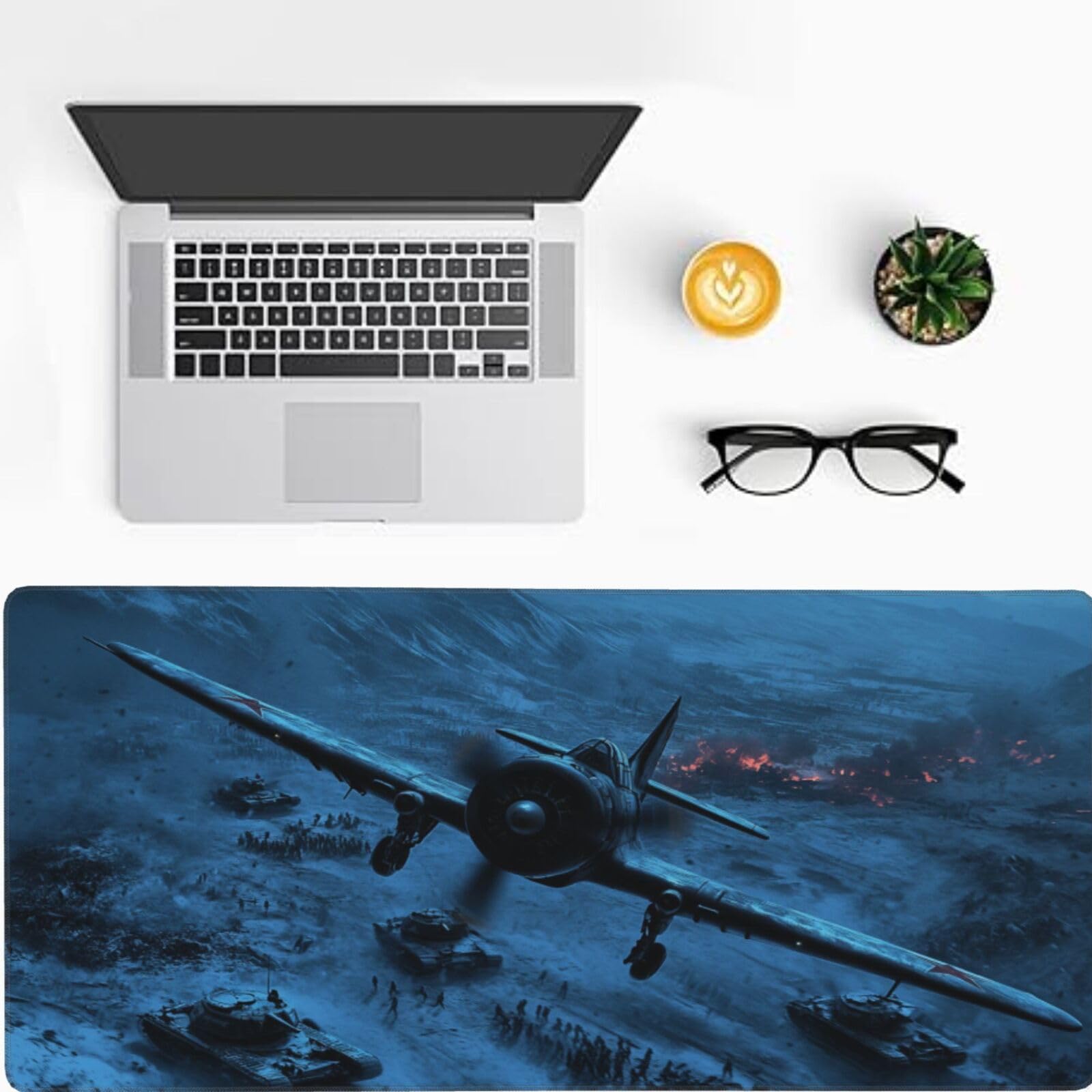 Aereo Tappetino Mouse Gaming, 100X50CM Large Mouse Pad Paesaggio Tappetino Scrivania con Base in Gomma Antiscivolo, 1000X500 MM XXL Mousepad Gaming Accessori per Home Ufficio Decor, Regalo Donna -1341