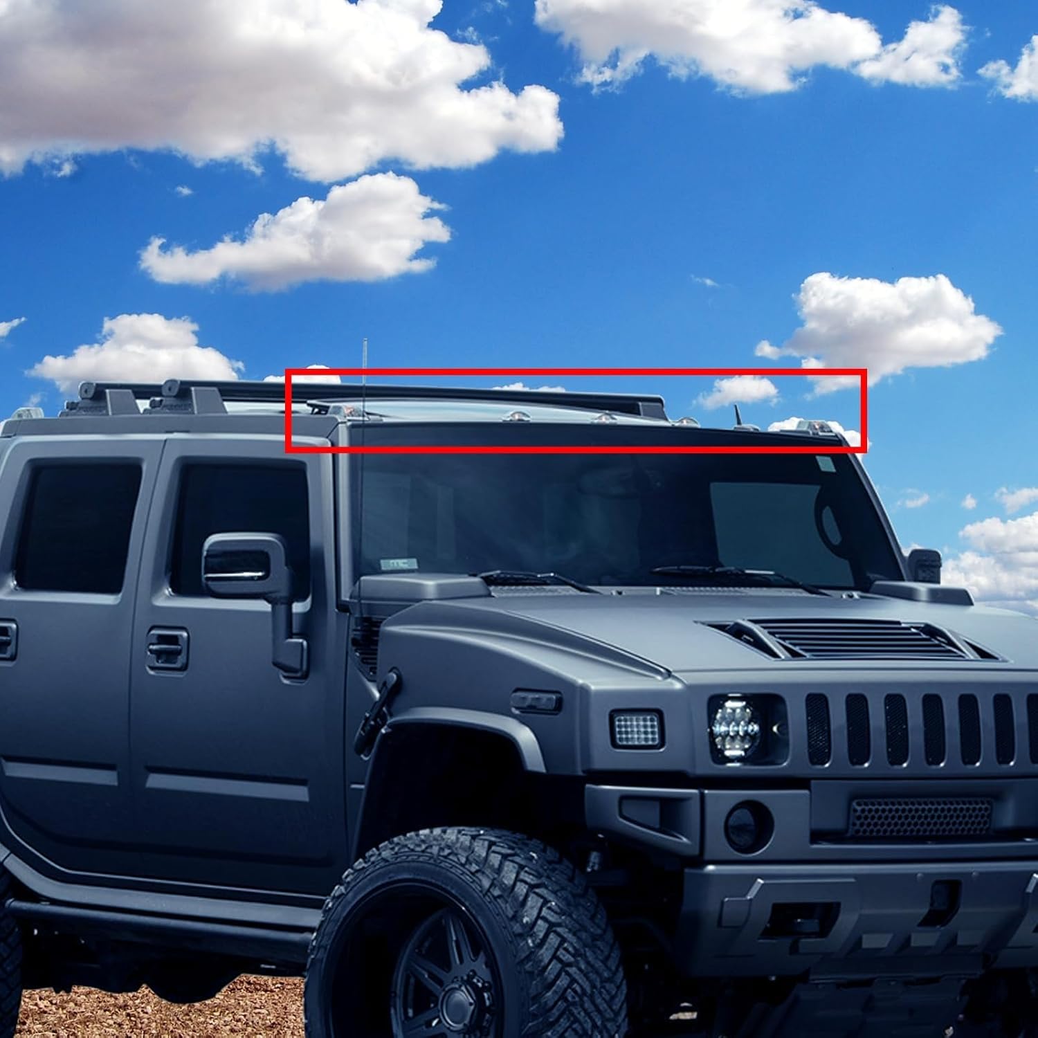 Kojem LED Cab Roof Lights Compatible with 2003-2009 Hummer H2 SUT Top Clearance Running Lights Kits Marker Lamps Smoke Lens & Black Housing 10Pcs