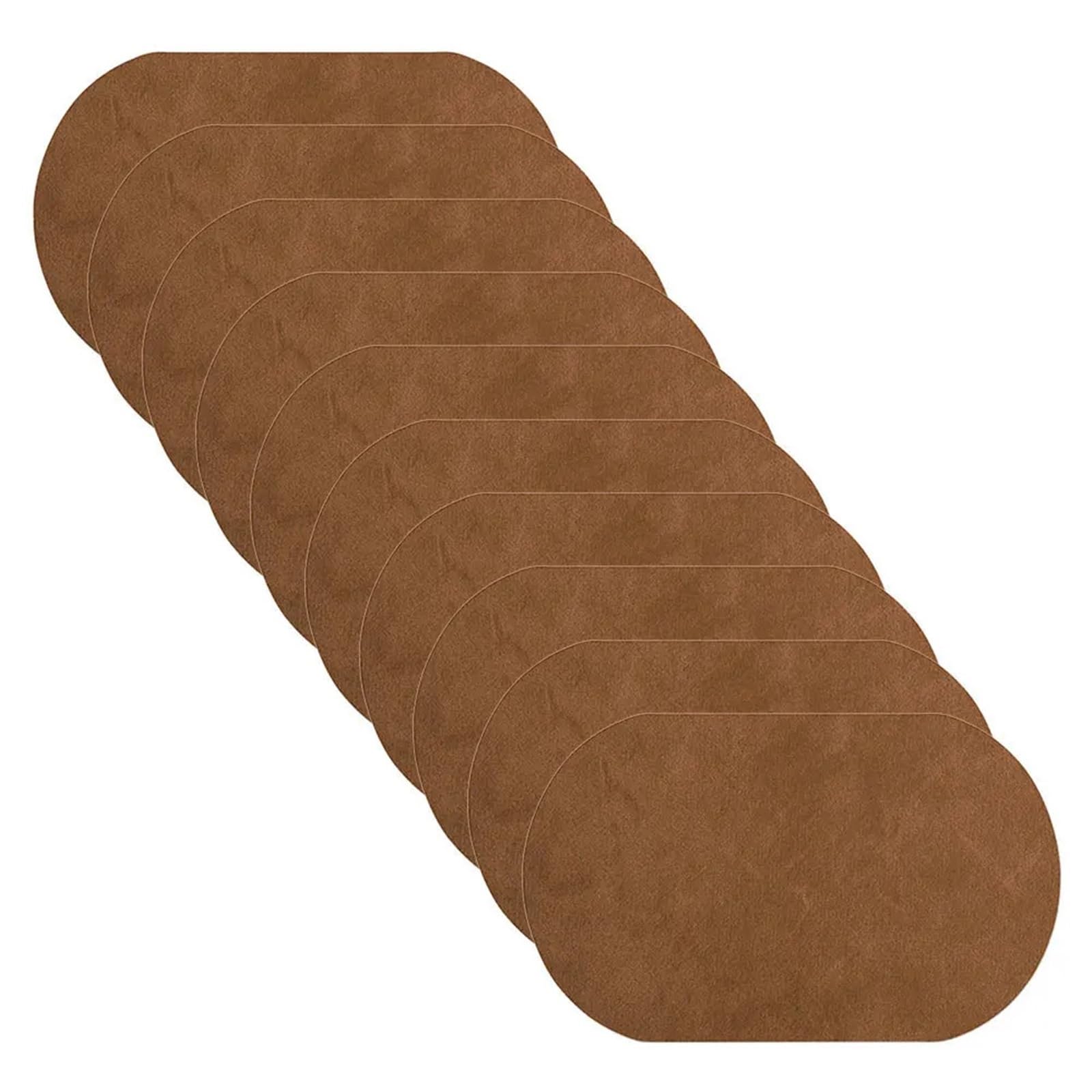 Coderas y rodilleras ovaladas Parches Termoadhesivos Ovalados De Gamuza Sintética For Reparar Codos Y Rodillas, For Suéteres, Manualidades 10 Unidades(Light Coffee 10pcs)