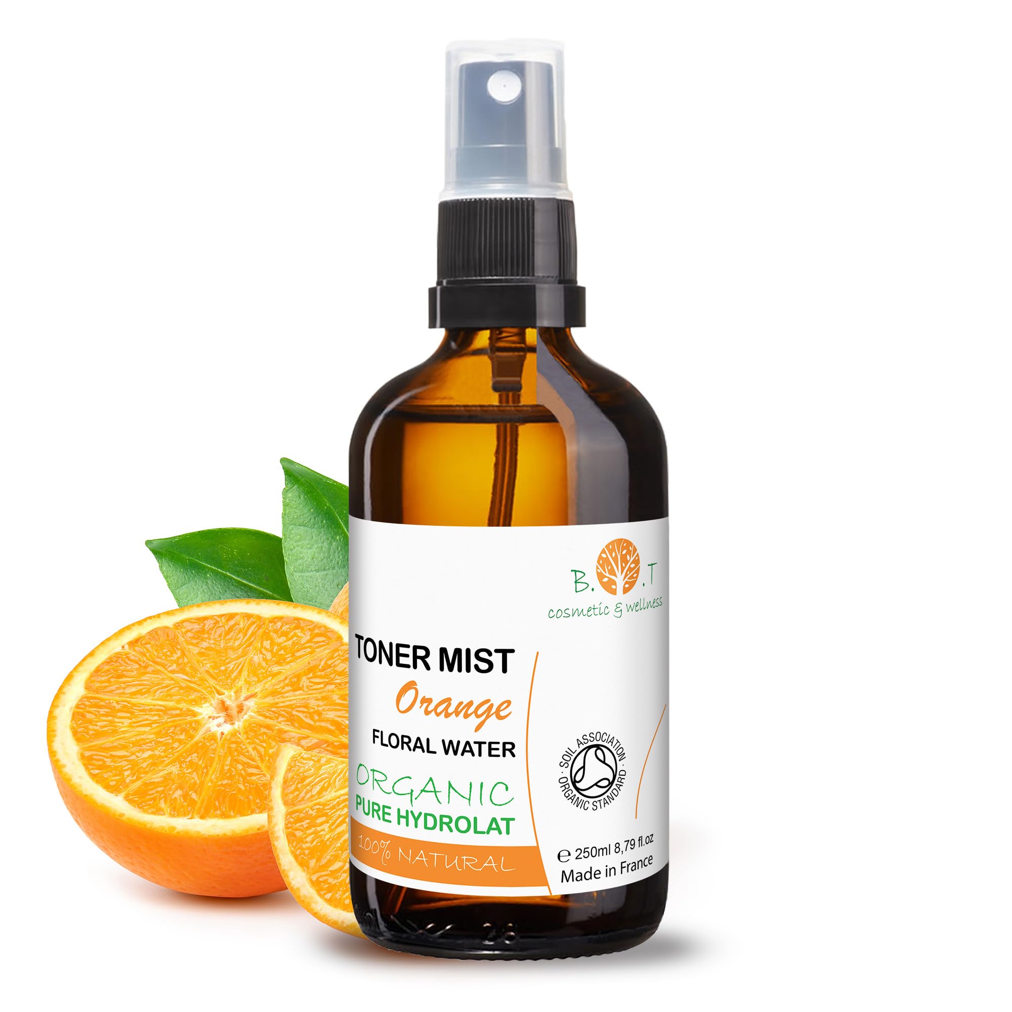 B.O.T cosmetic & wellnessOrganic Orange Hydrolat Floral Water | Balances Oily, Acne-Prone Skin | Ideal Body, Face Moisturiser | DIY Cosmetic Ingredient | Soothes, Reduces Pores - 250mlSoil AssociationSoil AssociationSoil Association