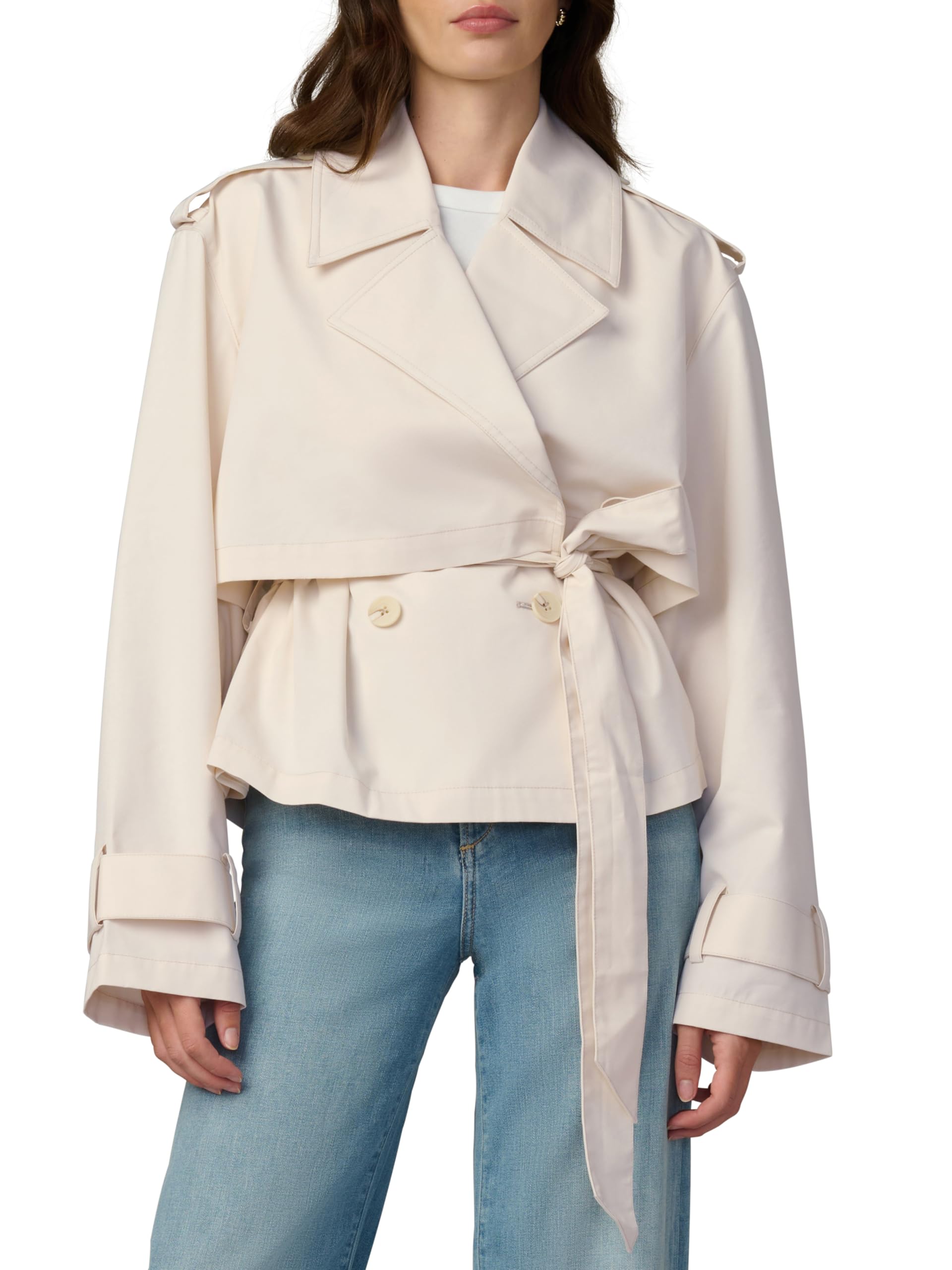 Joes Jeans Womens The Liz Cropped Trench Coat
