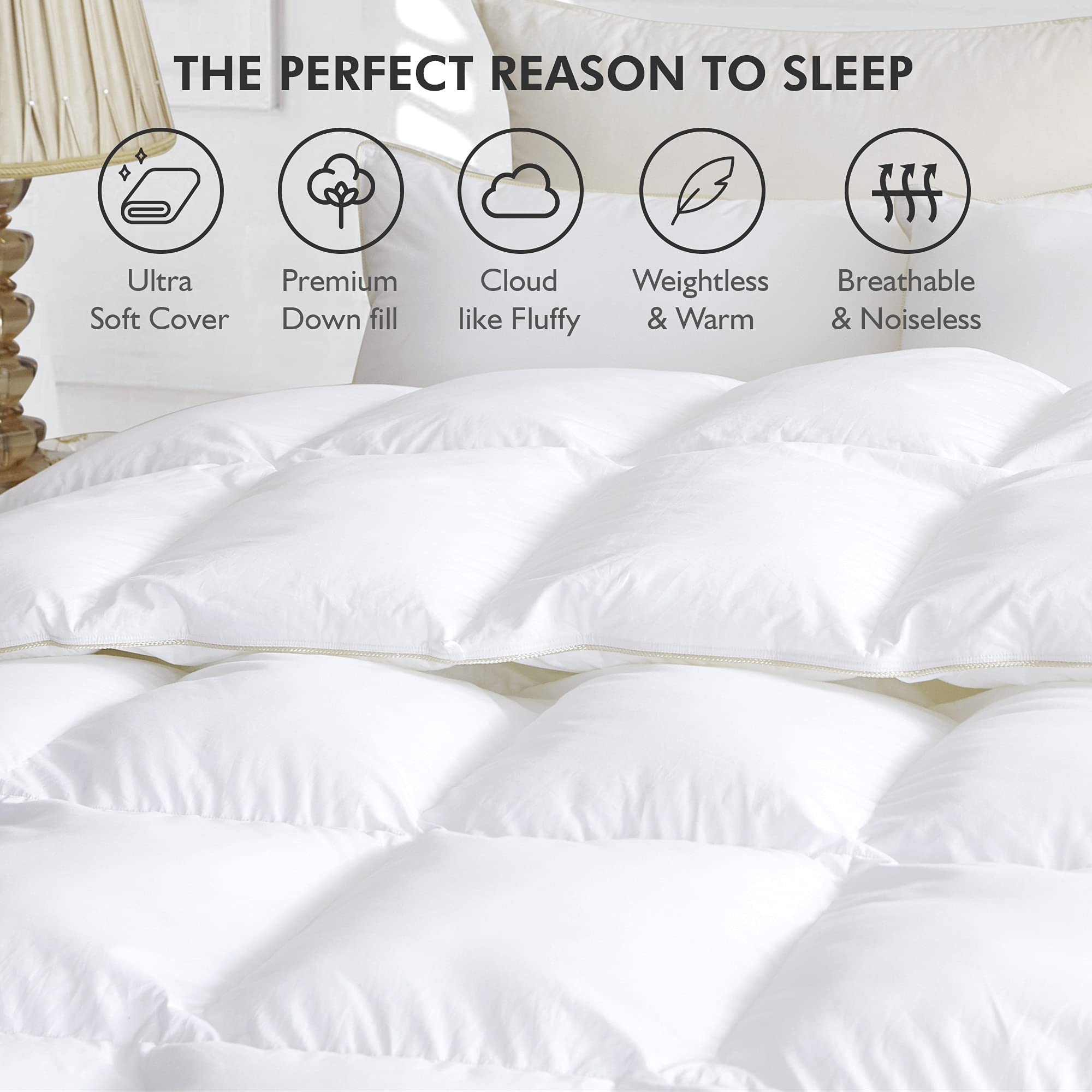 Luxurious King / California King Size Siberian Goose Down Comforter