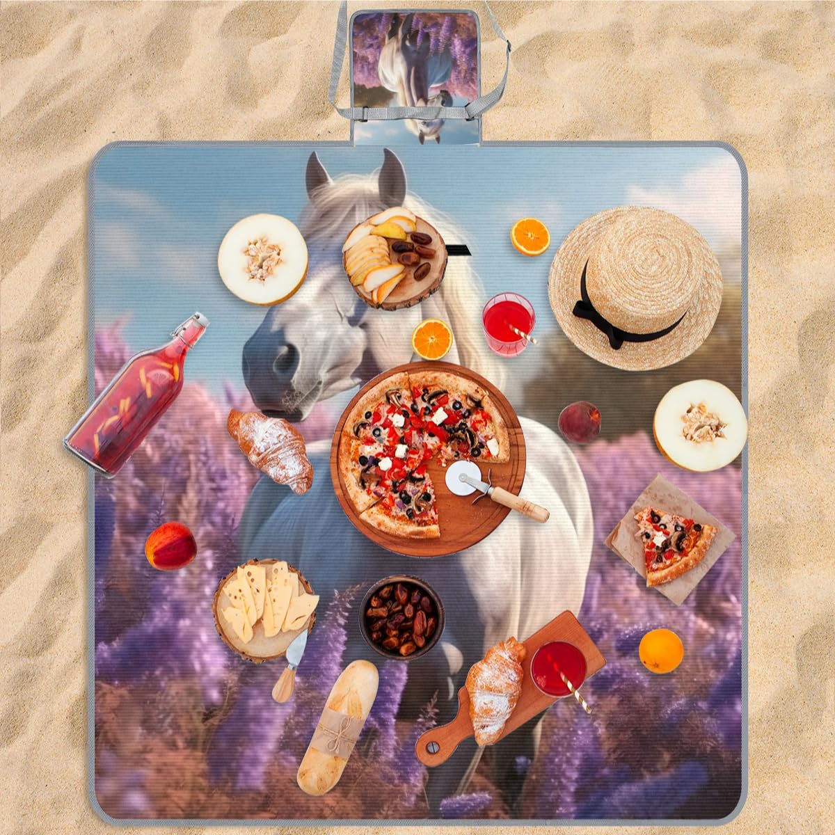 Mantas de picnic de 150 x 145 cm, manta de playa plegable para exteriores, impermeable, para playa, camping, senderismo, picnic