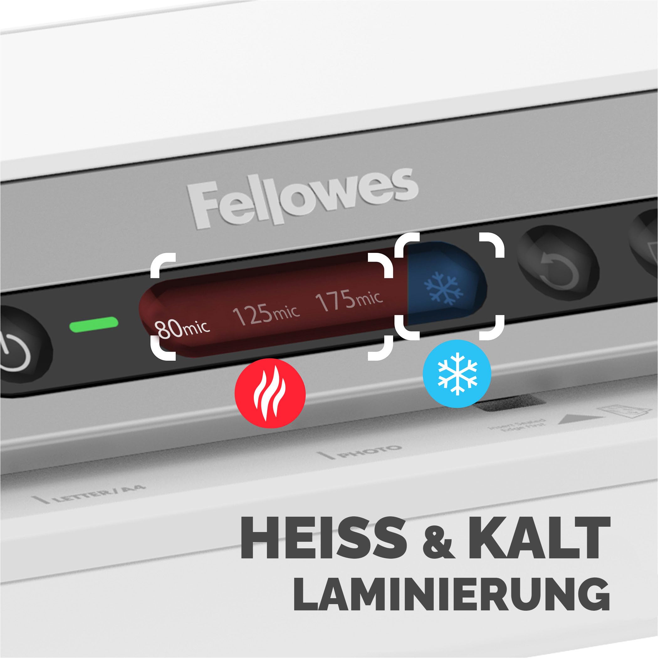 Fellowes Laminiergerät Amaris A3 - für Büro/Schule/Zuhause - nur 1 Minute Aufwärmzeit - für Heißlaminierfolien von 80-175mic - mit Rücklauf-Funktion - inkl. Starterset für 10 Laminationen