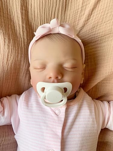 Miniatura 2 de TERABITHIA Muñeca de bebé recién nacida de 19 pulgadas, hecha a mano con cuerpo de tela ponderada, muñeca realista para dormir recién nacida, que