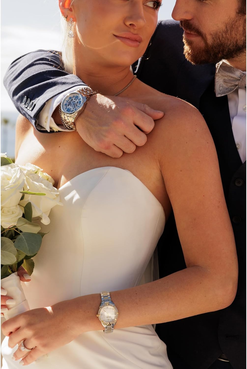 Bulova Ladies Quartz Dress Classic Sutton Watch Two-Tone Stainless Steel Bracelet, White Dial (Style:98R263) - Image 4