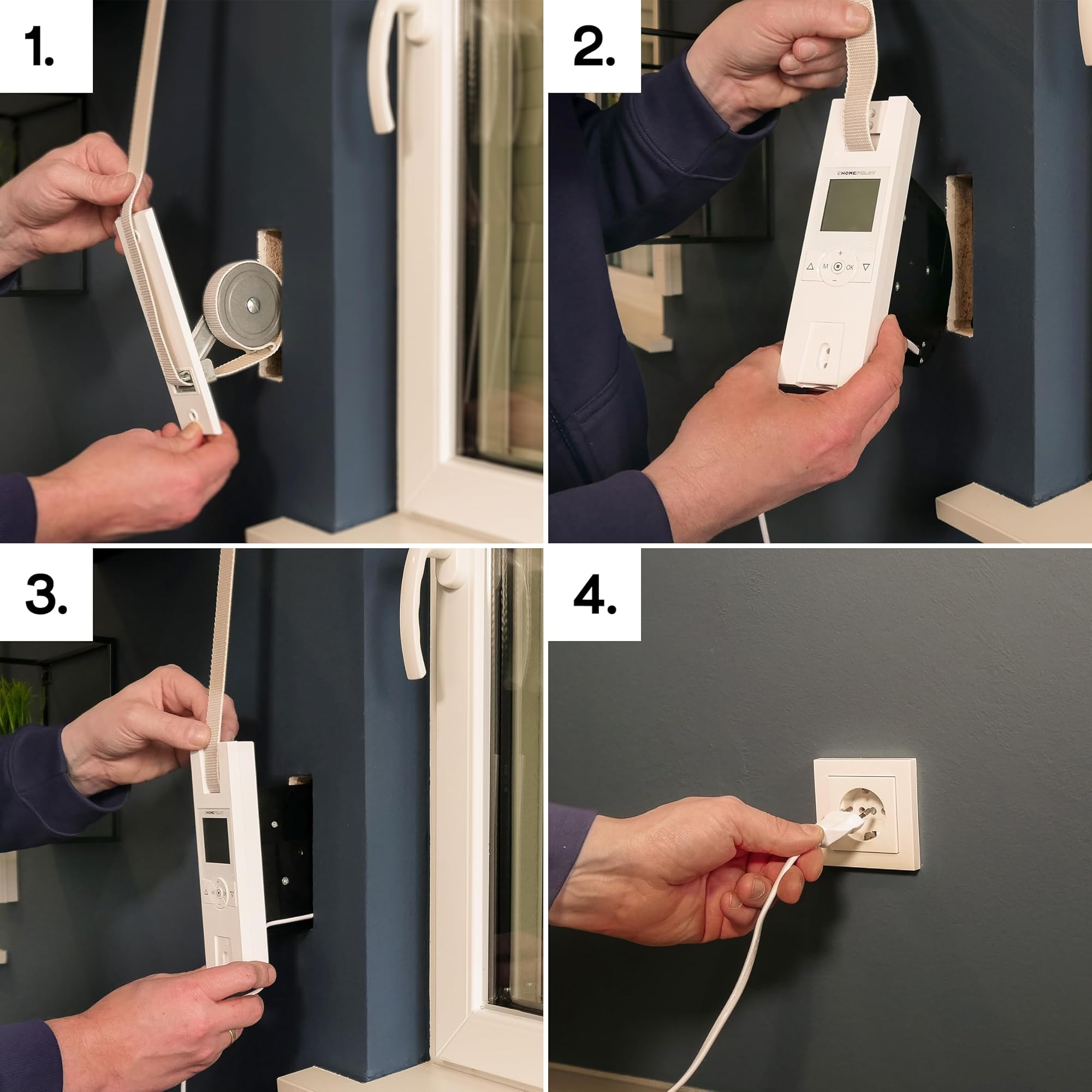 HOMEPILOT - Set iniziale 2 tapparelle smart | Installazione facile, efficienza energetica e comfort | Incluso: 1x Gateway premium, 2x avvolgitori cinghia RolloTron Classic Smart