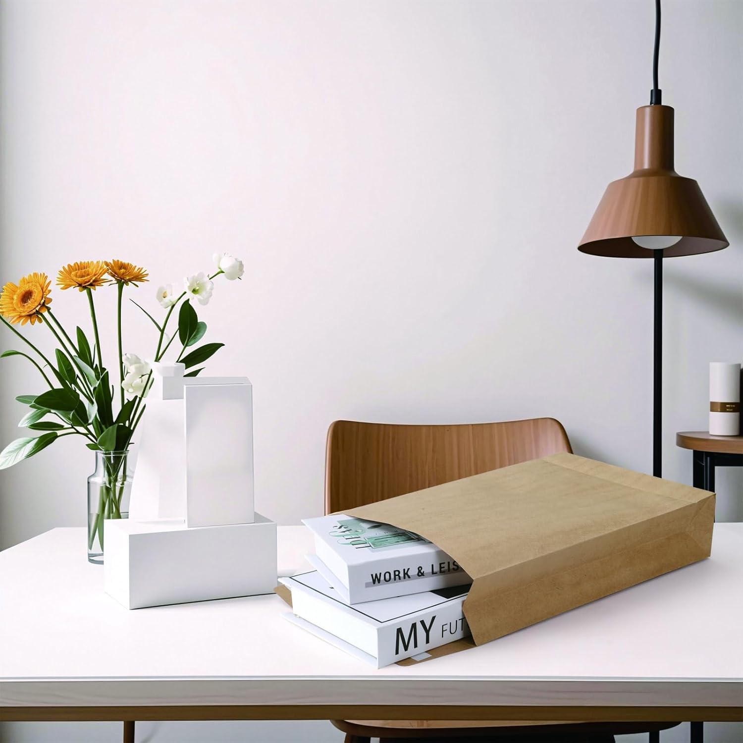 25 Pack 10" x 15" Expandable Catalog Envelopes, Large Kraft Document Envelopes Self Seal Manilla Envelopes Mailing for Documents, Magazines, Photos - Image 5