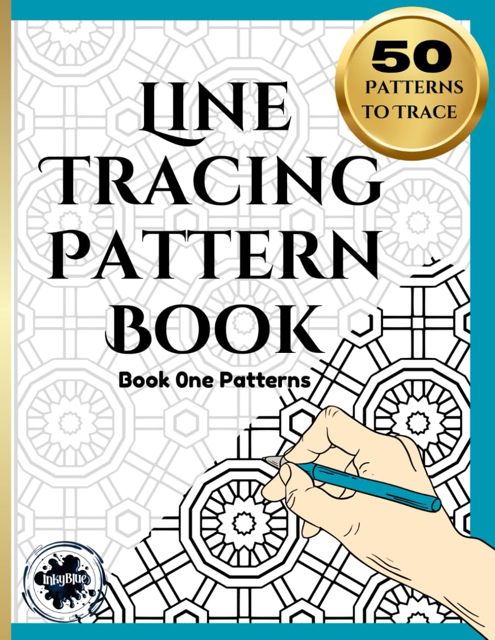 Line Tracing Pattern Book: Stress relief and mindfulness , Ink Trace the line , 50 different geometric , mandala and intricate pattern designs
