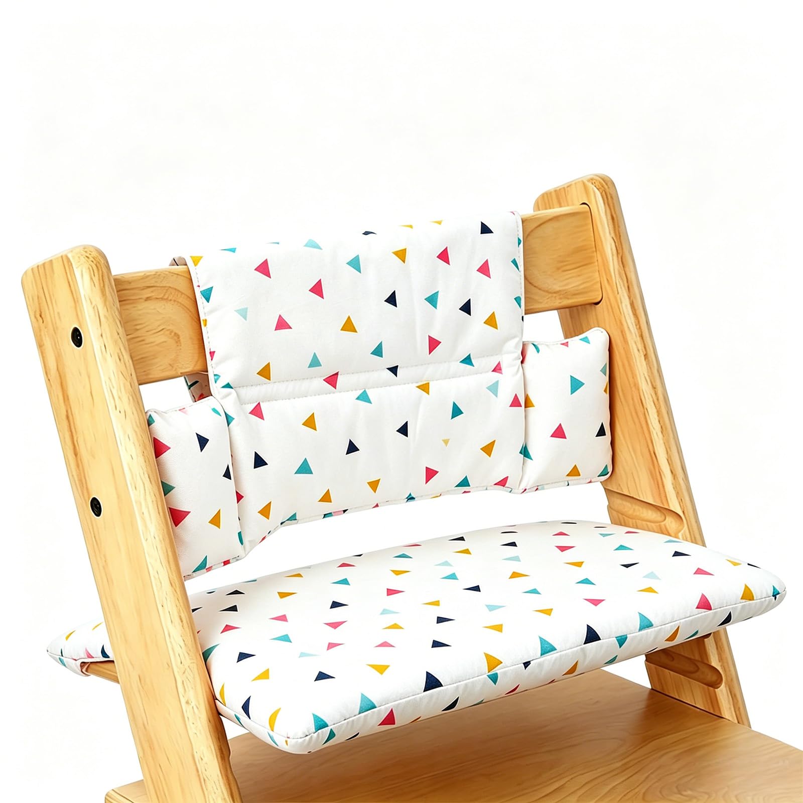 BOYIFEIJIE Seat Cushion for Tripp Trapp High Chair, Soft Padded, Easy to Attache, as Accessory for Stokke Tripp Trapp, Available (Coloured Triangles) โ image 1