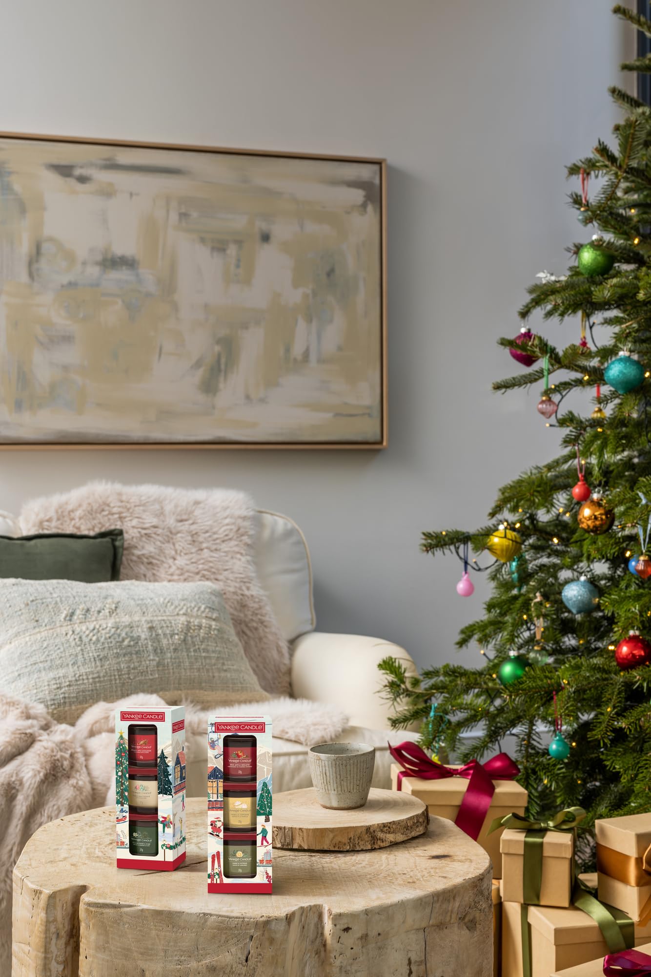 Yankee Candle Coffret cadeau 3 mini bougies Fêtes de fin d'année - Contenu : 3 mini bougies votives