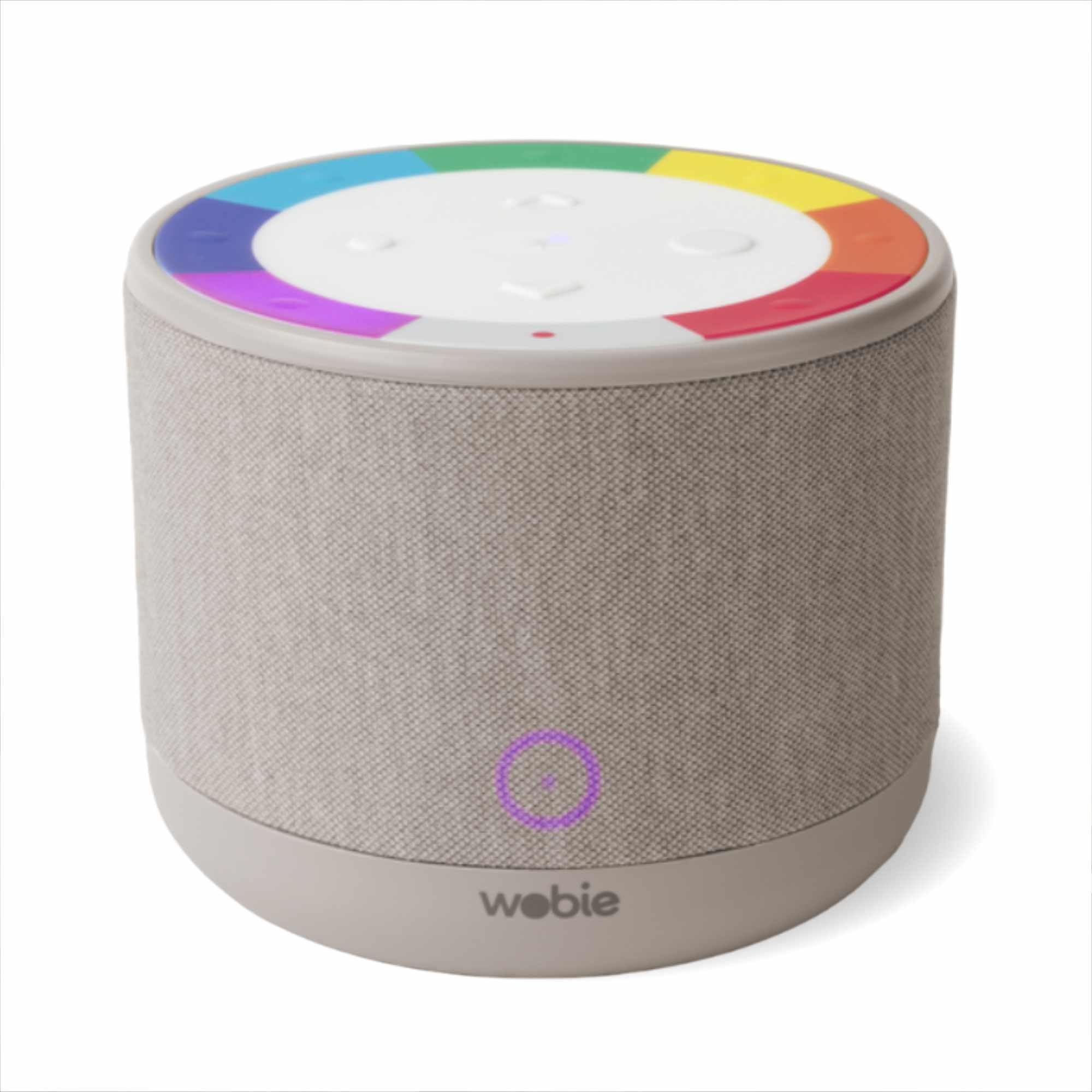 wobie Box Musikbox – Interaktive Hörspielbox & Musikplayer mit Direktzugriff auf Spotify – Bildschirmfreie kabellose Audiobox mit WLAN, Bluetooth & Kopfhöreranschluss – Hörspiele, Musik & Podcasts