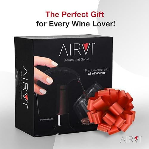 Miniatura 5 de AirVi Aireador de vino y vertedor profesional, transparente y plateado, se adapta a botellas de vino estándar