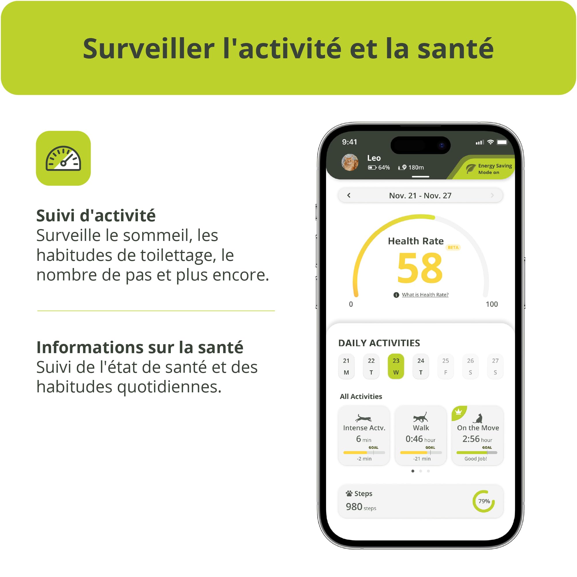 Kippy Cat V2 - Collier GPS pour Chats - Localisateur et Tracker de Santé et d'Activité avec Système Anti-Étranglement - Créer des Frontières Virtuelles - Suivi en Temps Réel