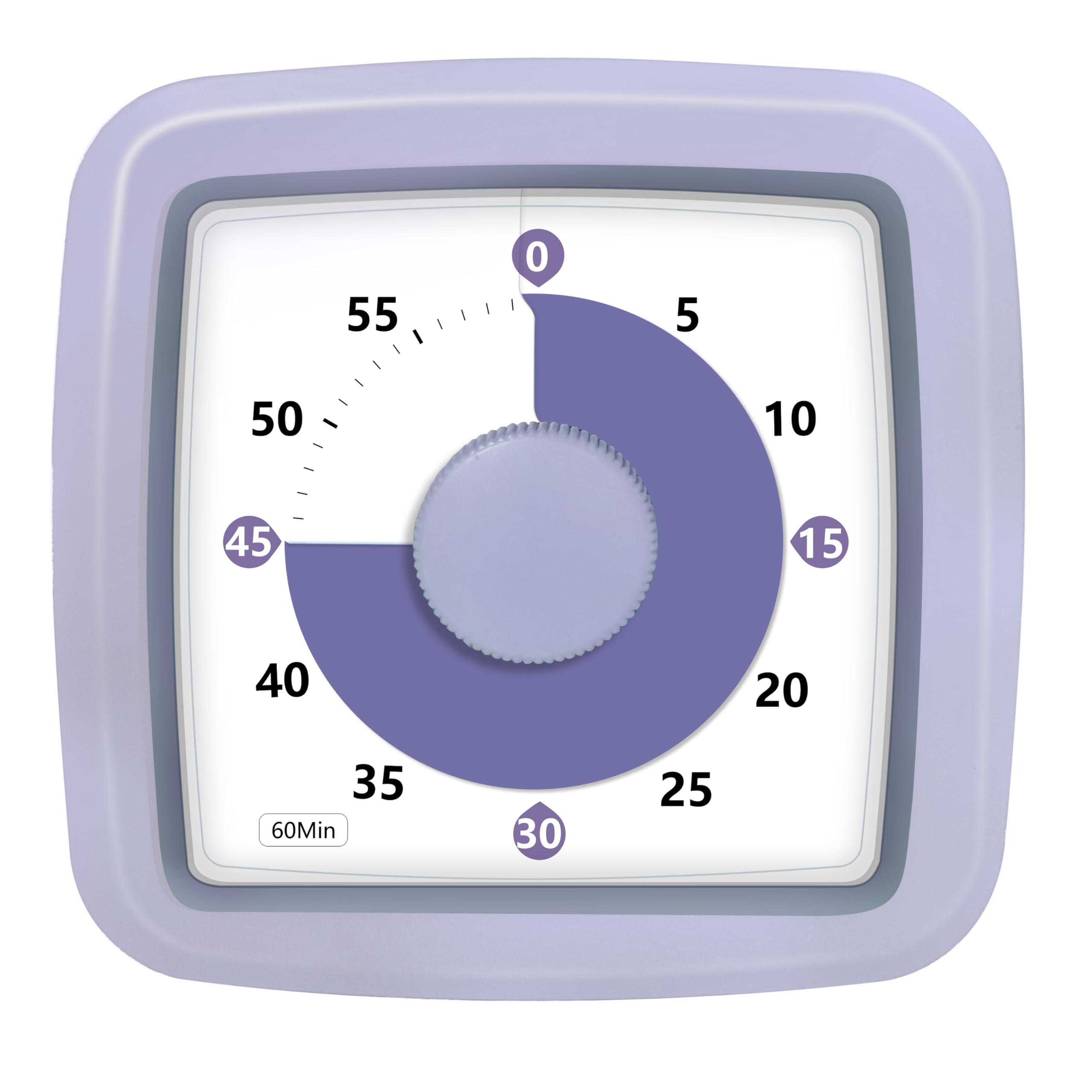 Visual Timer 60 Minute Timer Silent Countdown Clock – No Ticking, Gentle Ring with Mute Option, Timers for Kids Homework Classroom Management Kitchen Pasta, Adult Pomodoro & Deep Work, Purple