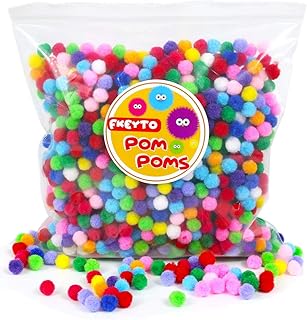Craft Pom Pom Balls, Small Size: 1 cm, [1500 Pcs]Pom Poms in Bright & Bold Assorted Colors,Pompoms for Crafts, Pom Pom for...