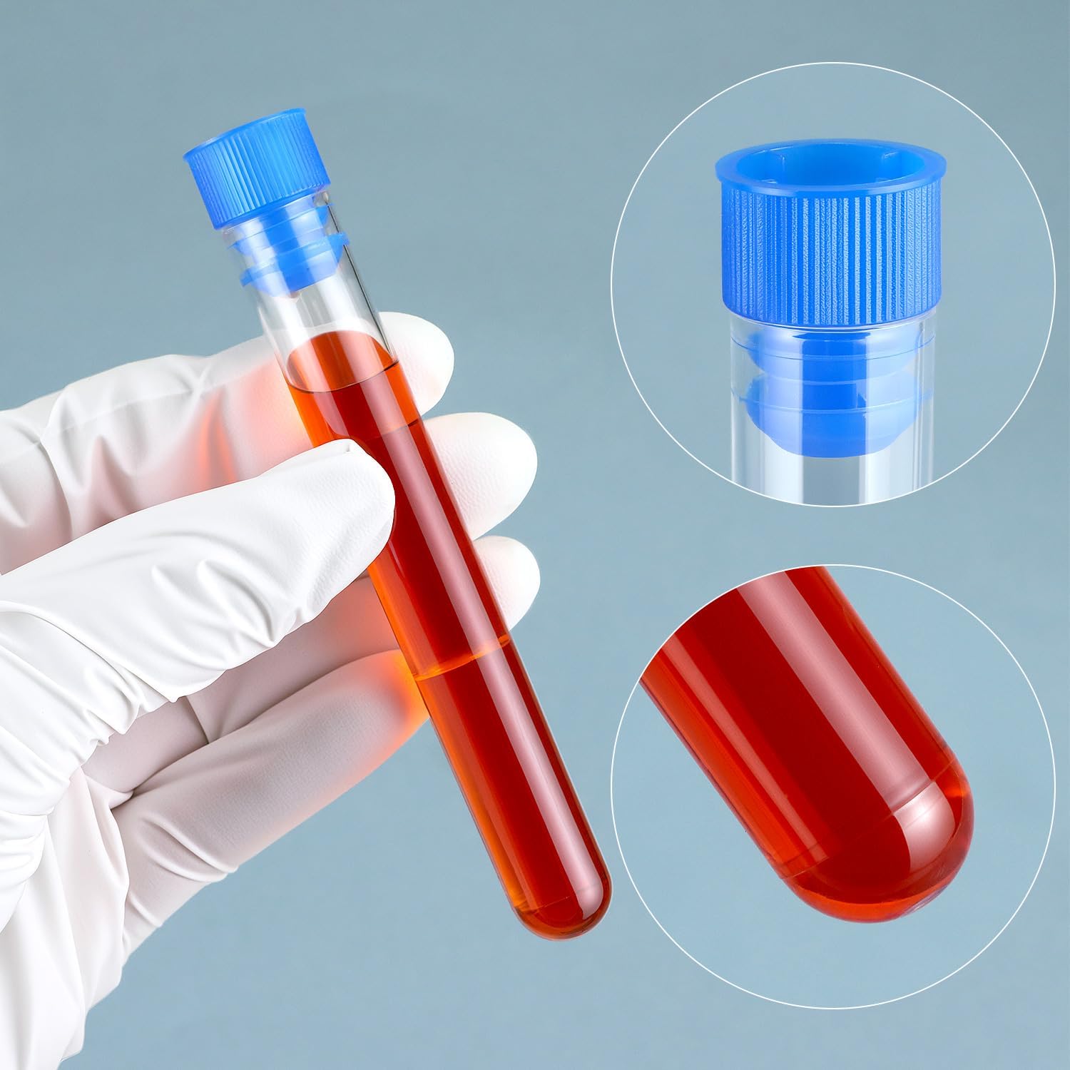 QWORK 2-Rack Laboratory Test Tube Set with Airtight Cap & 12 Transparent Scientific Test Tubes, Party Decorations Shot Tubes