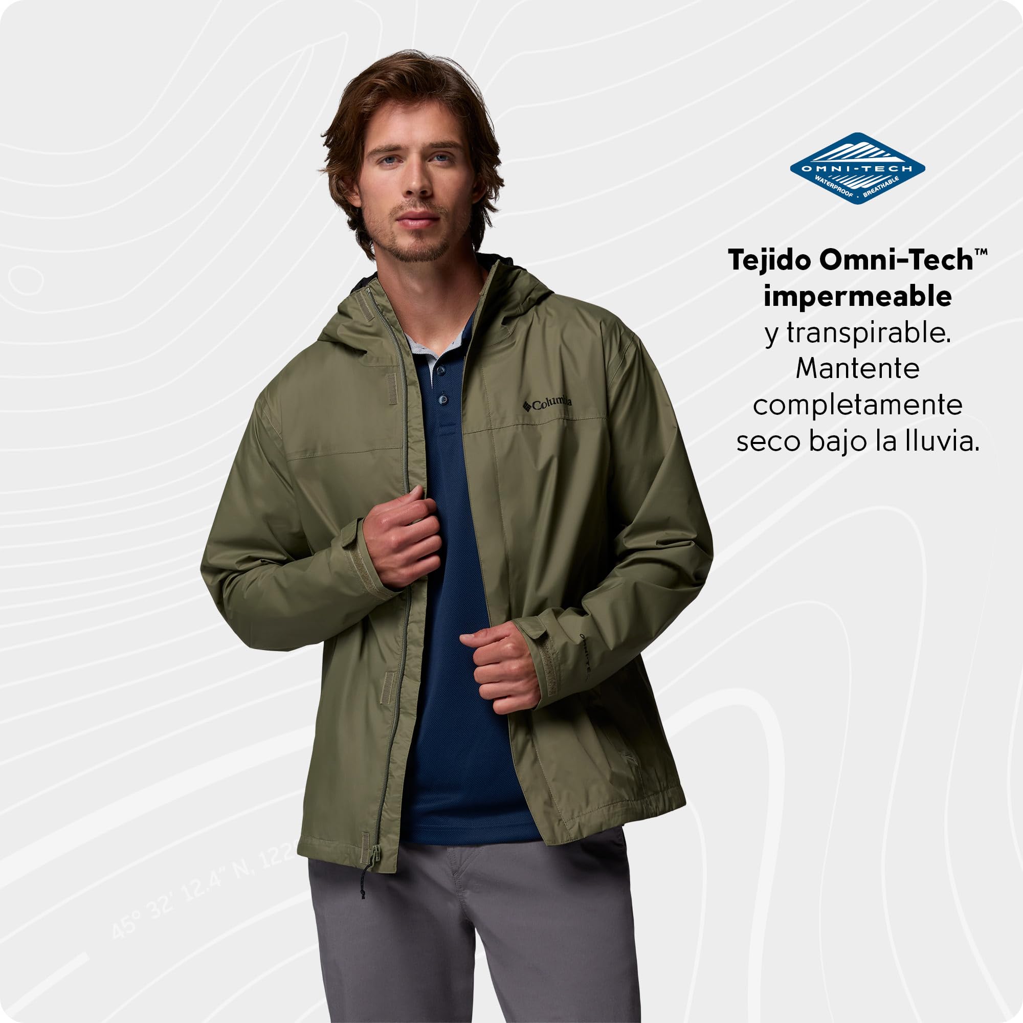Columbia Watertight II Jacket, Chubasquero Impermeable para Hombre
