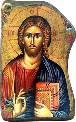 Monte Athos ortodoxo griego de madera hecho a mano icono de Jesucristo  Mp4_1