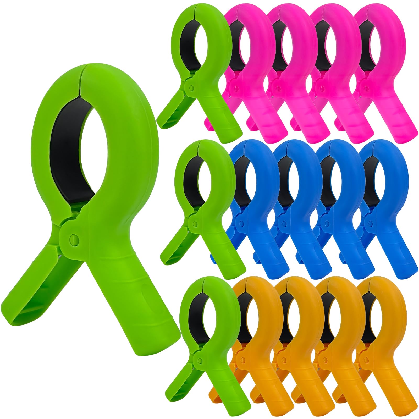 Neehows Towel Clips for Beach Chairs, 16 Pack 4.7” Large Pool Towel Clips