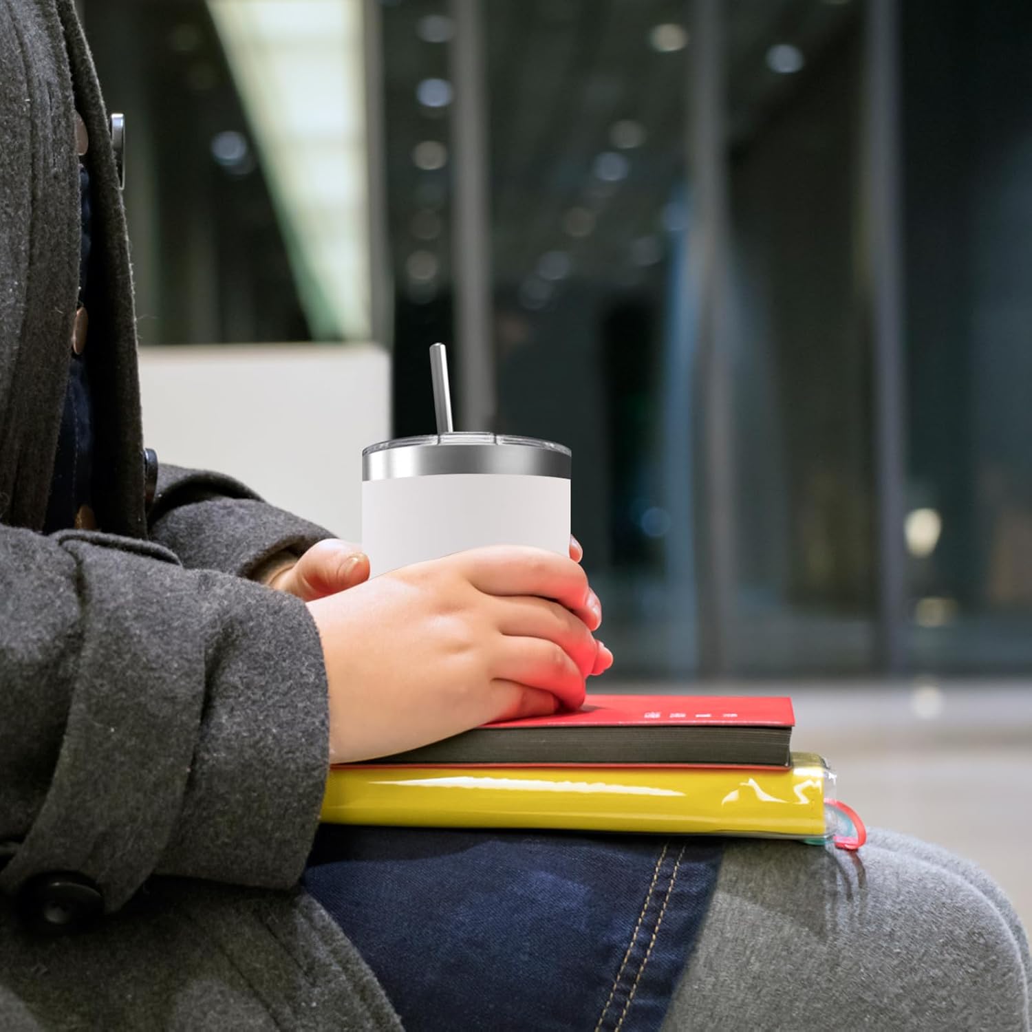 6 Pack 12 Oz Stainless Steel Skinny Tumbler with Splash Proof Lid, Vacuum Insulated Double Wall Thermal Cup, Outdoor Unbreakable Travel Slim Bottle for Hot Cold Drinks - Image 4