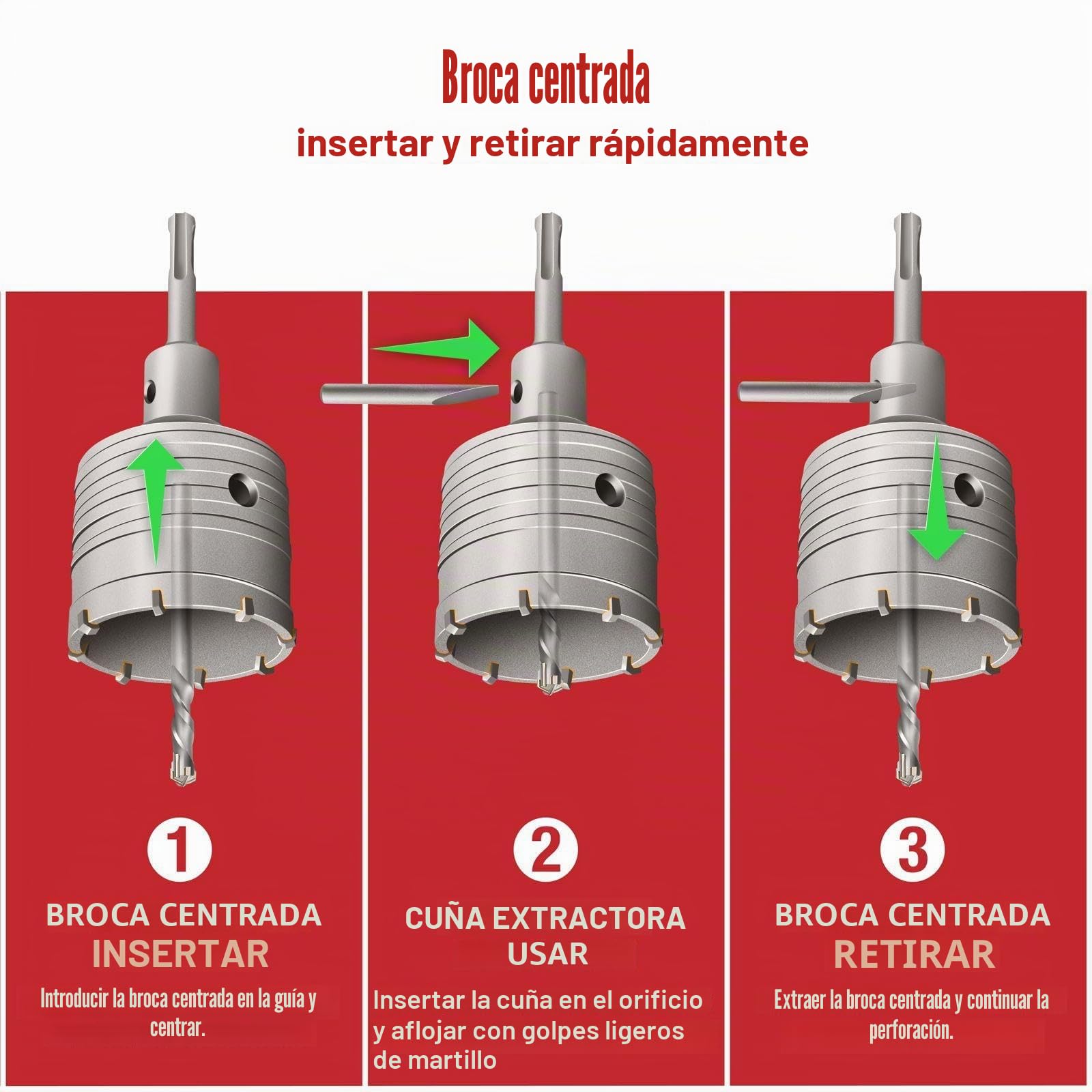SCHWABENBACH® Corona Perforadora SDS Plus 68 mm – Broca de Corona para Cajas de Enchufe 68mm – Sierra de Corona para Mampostería con 8 Dientes de Carburo – Profundidad 50 mm, Acero CR40