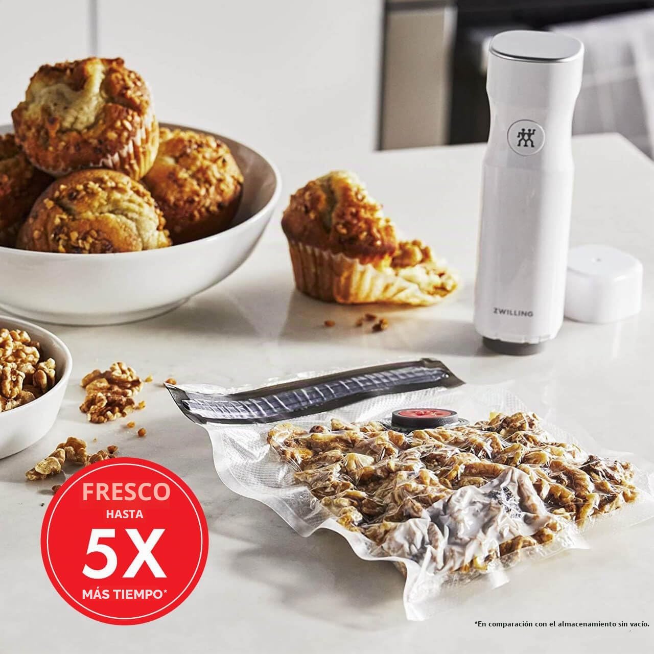 ZWILLING Fresh & Save - Juego de 30 bolsas selladoras al vacío para alimentos, 1/2 galón, bolsa Sous Vide, bolsa reutilizable para almacenamiento de alimentos para preparación de comidas, bolsas