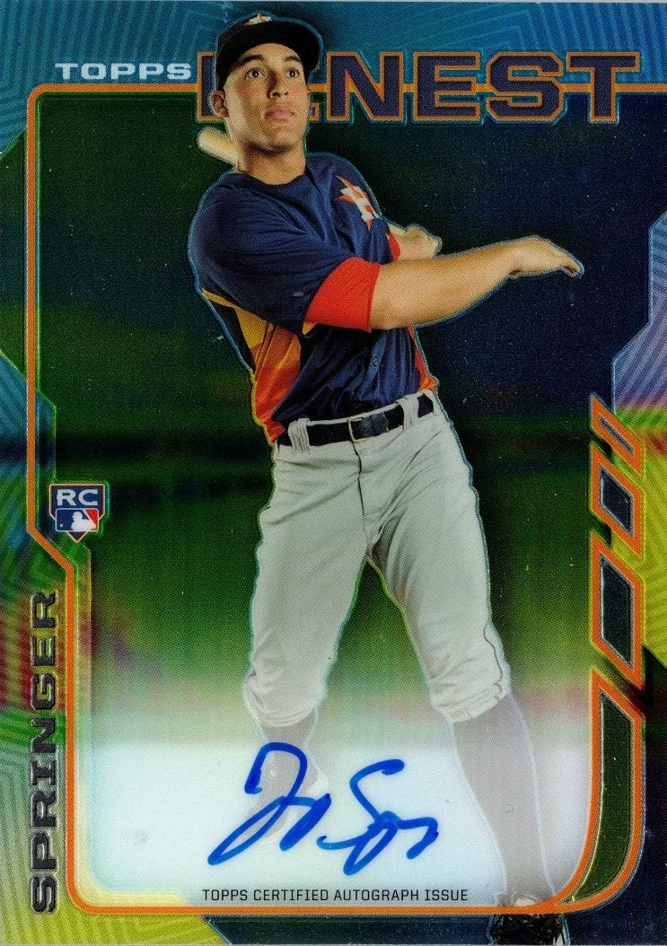 2014 Topps Finest #RA-GS George Springer Certified Autograph Baseball Rookie Card