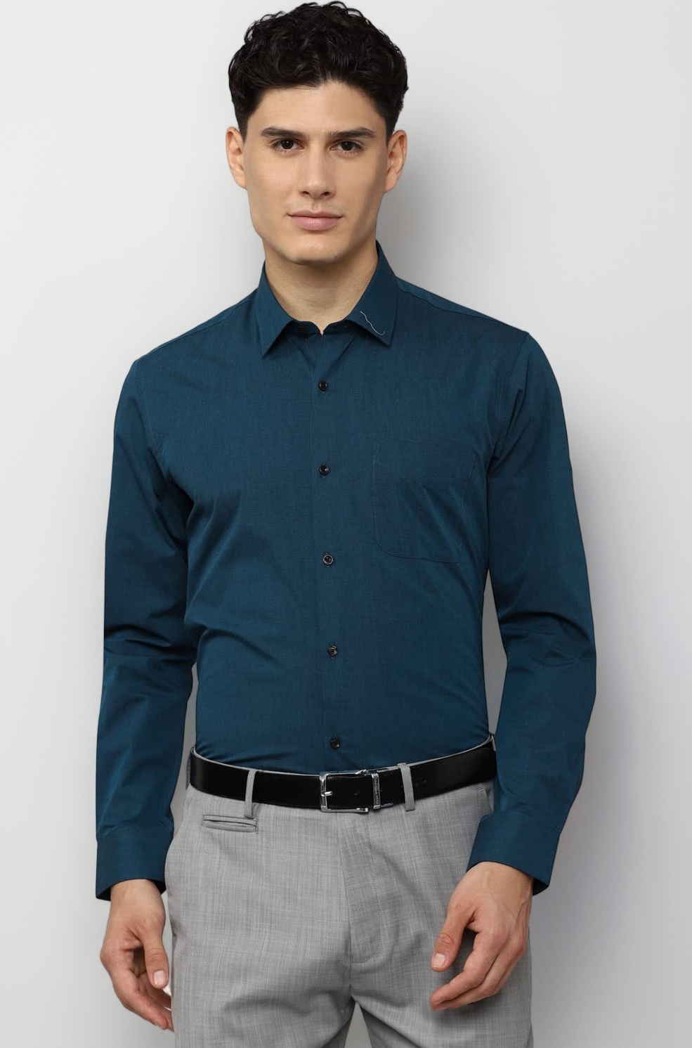 Men's Everday Regular Fit Solid Shirt | Cotton Rich | 5-Pin Pocketing