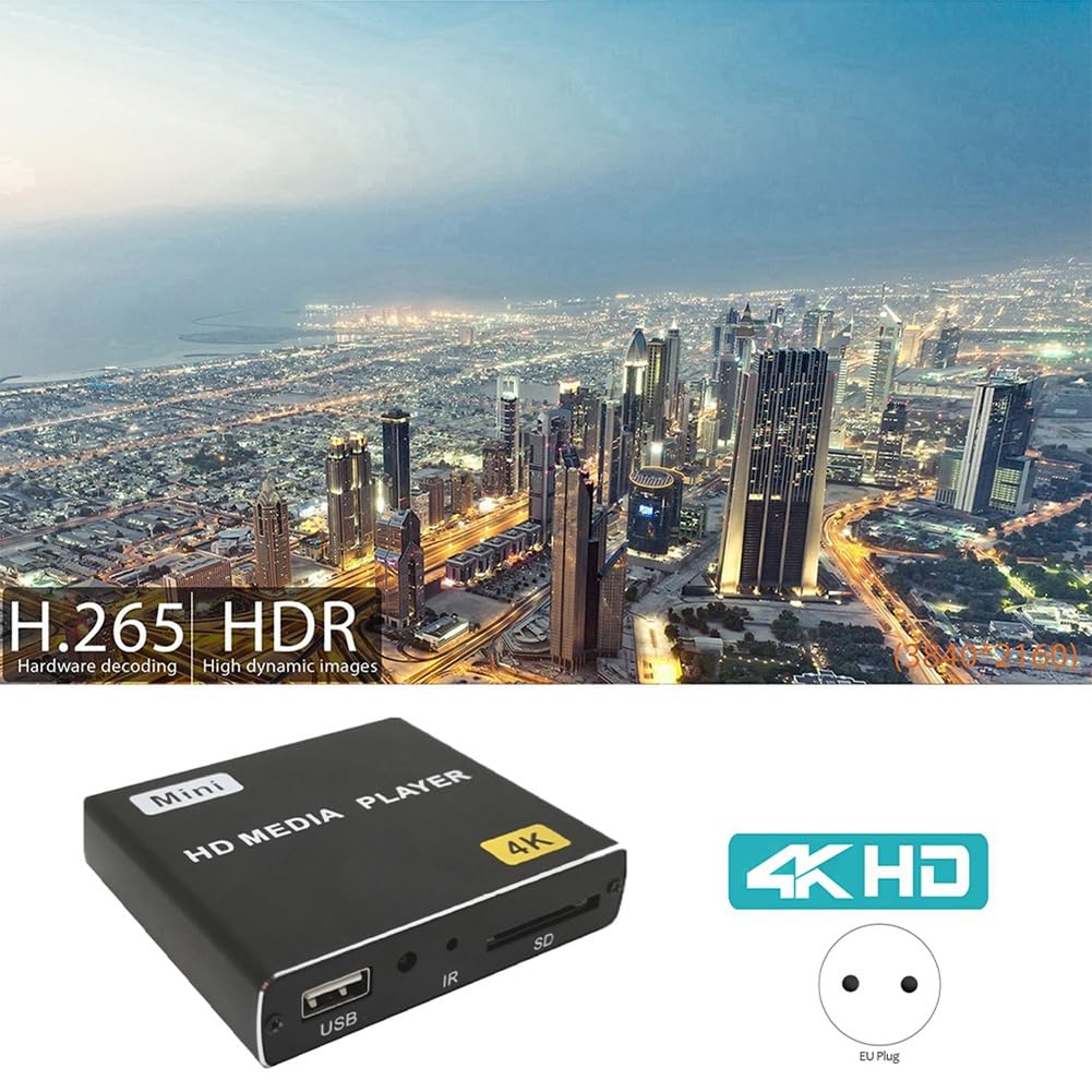 Mini 4K HDD Media Player Car U Disk Player 1080P con Unità USB/Schede SD Spina UE