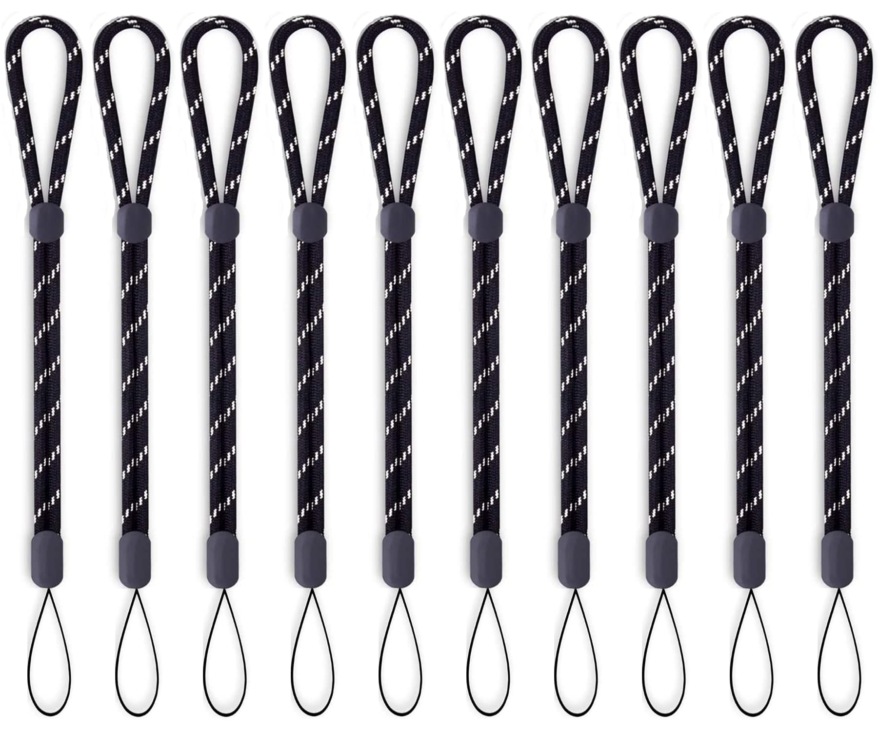 BEIJIGUANG Lanyard Hand Wrist Strap for Camera, iPhone Galaxy Pixel Smartphone, USB Flash Drive, Keys, Keychain, Wallet, ID Name Tag Badge (10 PCS, Black)