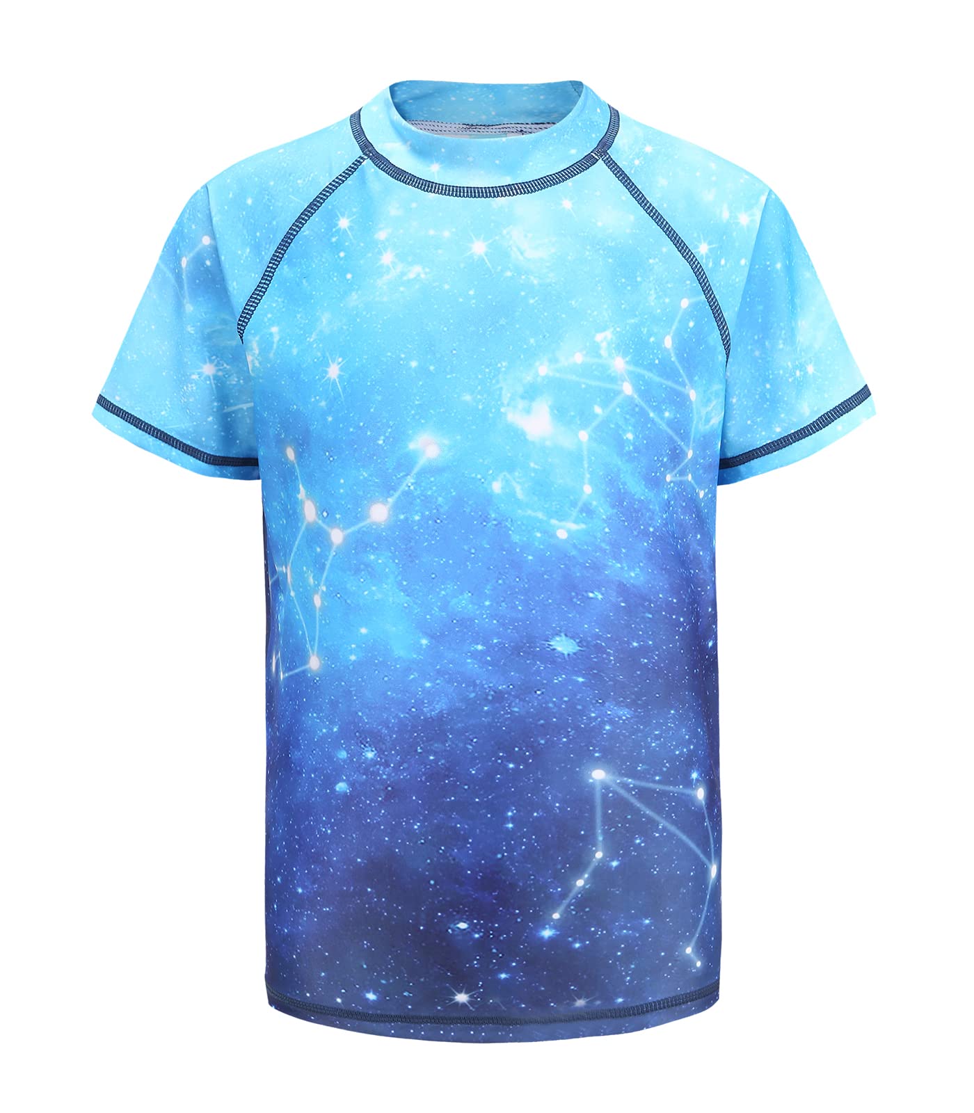 Camiseta de natación de manga corta para niños con protección solar UPF 50+