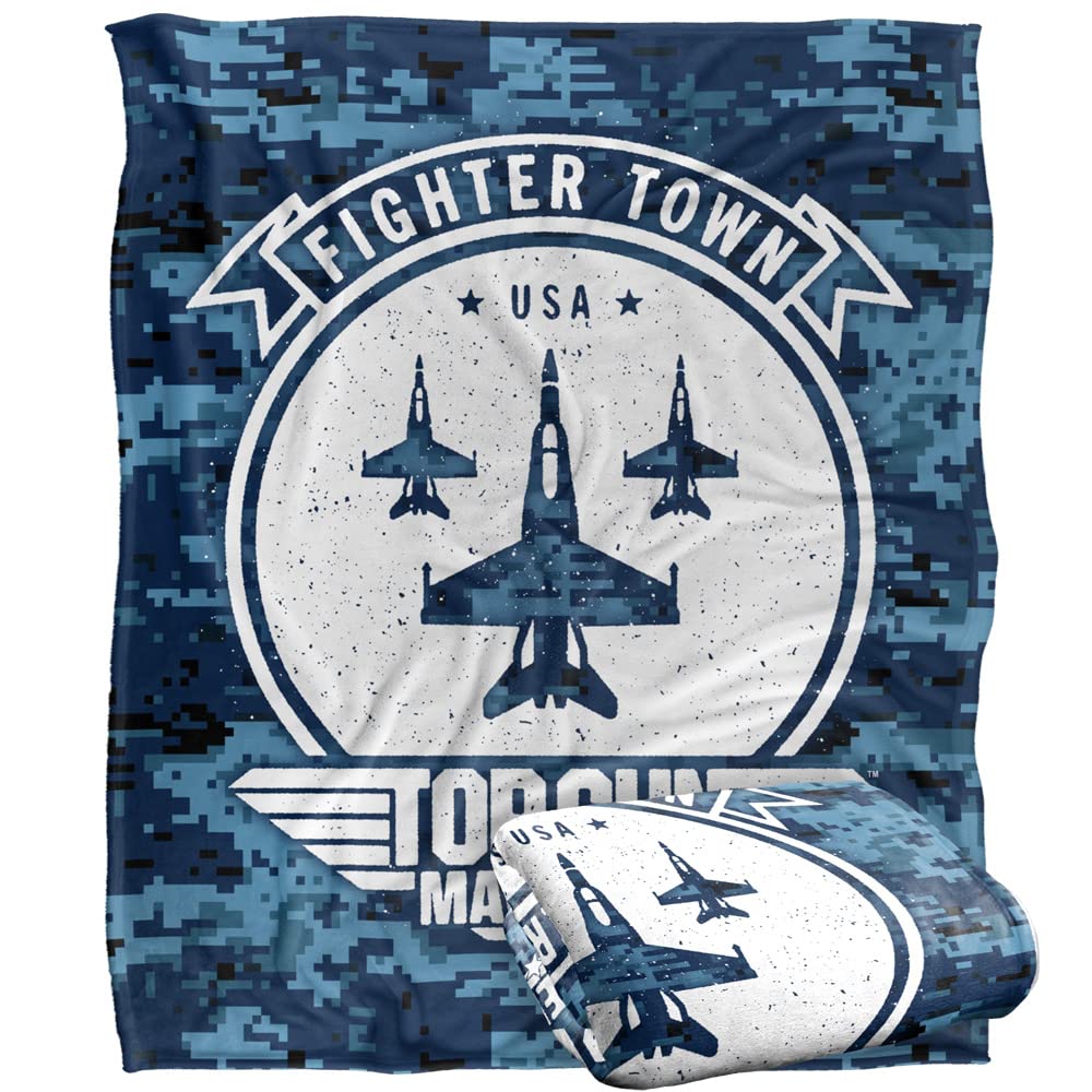 Couverture Top Gun Maverick Fighter Town USA en textile ultra doux de qualité LOGOVISION