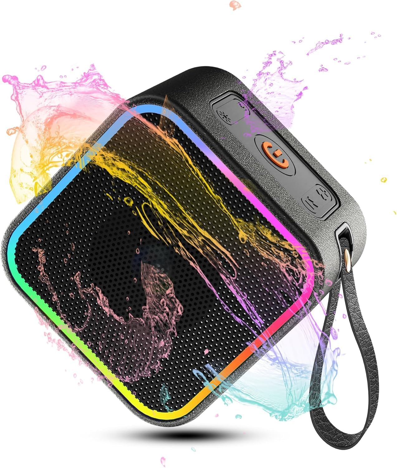 Portable Bluetooth Speaker, Wireless Speaker with Lights, Built-in Mic Bluetooth 5.3, Portable Wireless Up to 10H Playtime, Powerful Crystal Clear Punchy Bass, for Home/Outdoor/Party/Birthday Gift